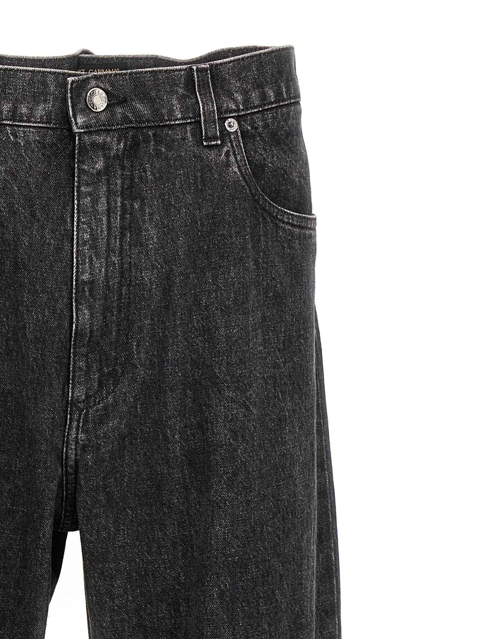 Dolce & Gabbana Black Cotton Relaxed Fit Jeans