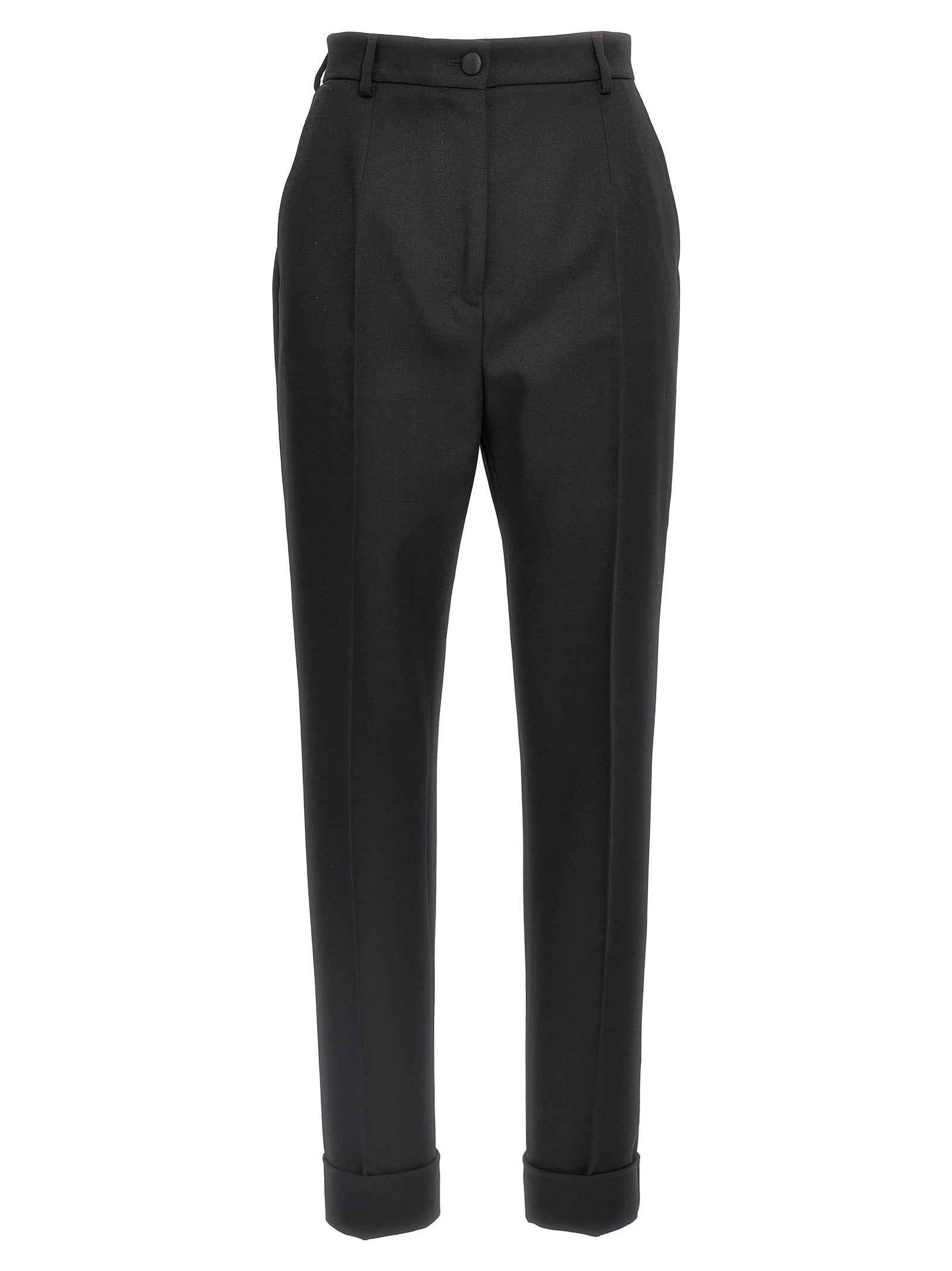 Dolce & Gabbana Black Virgin Wool Dress Pants