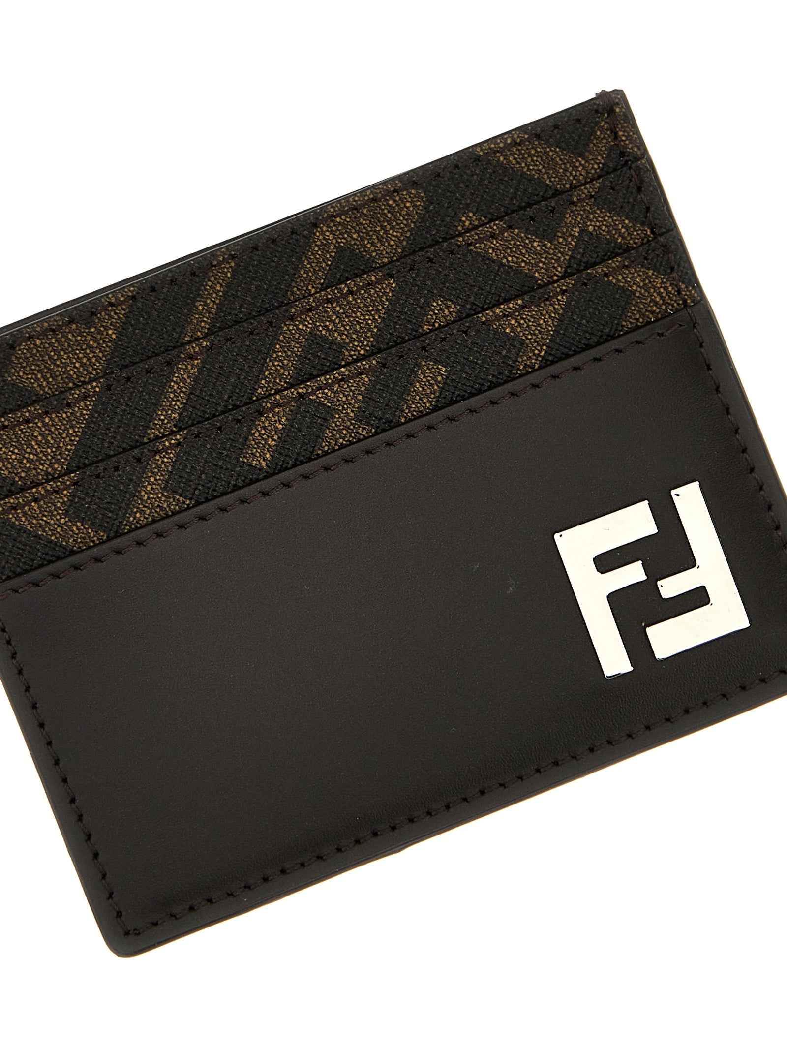 Fendi Brown Calf Leather Bos Taurus Cardholder
