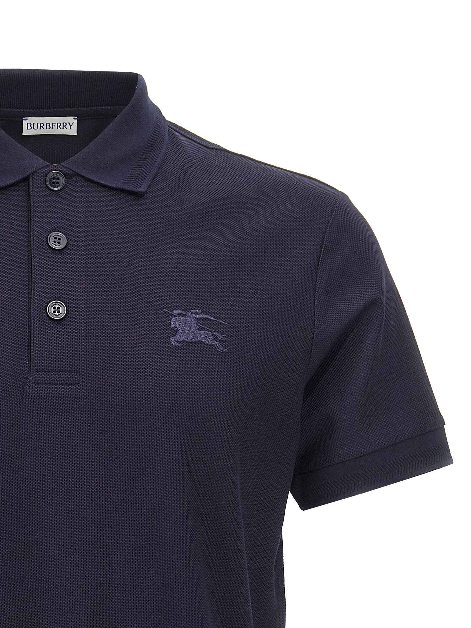 Burberry Blue Cotton Polo Shirt