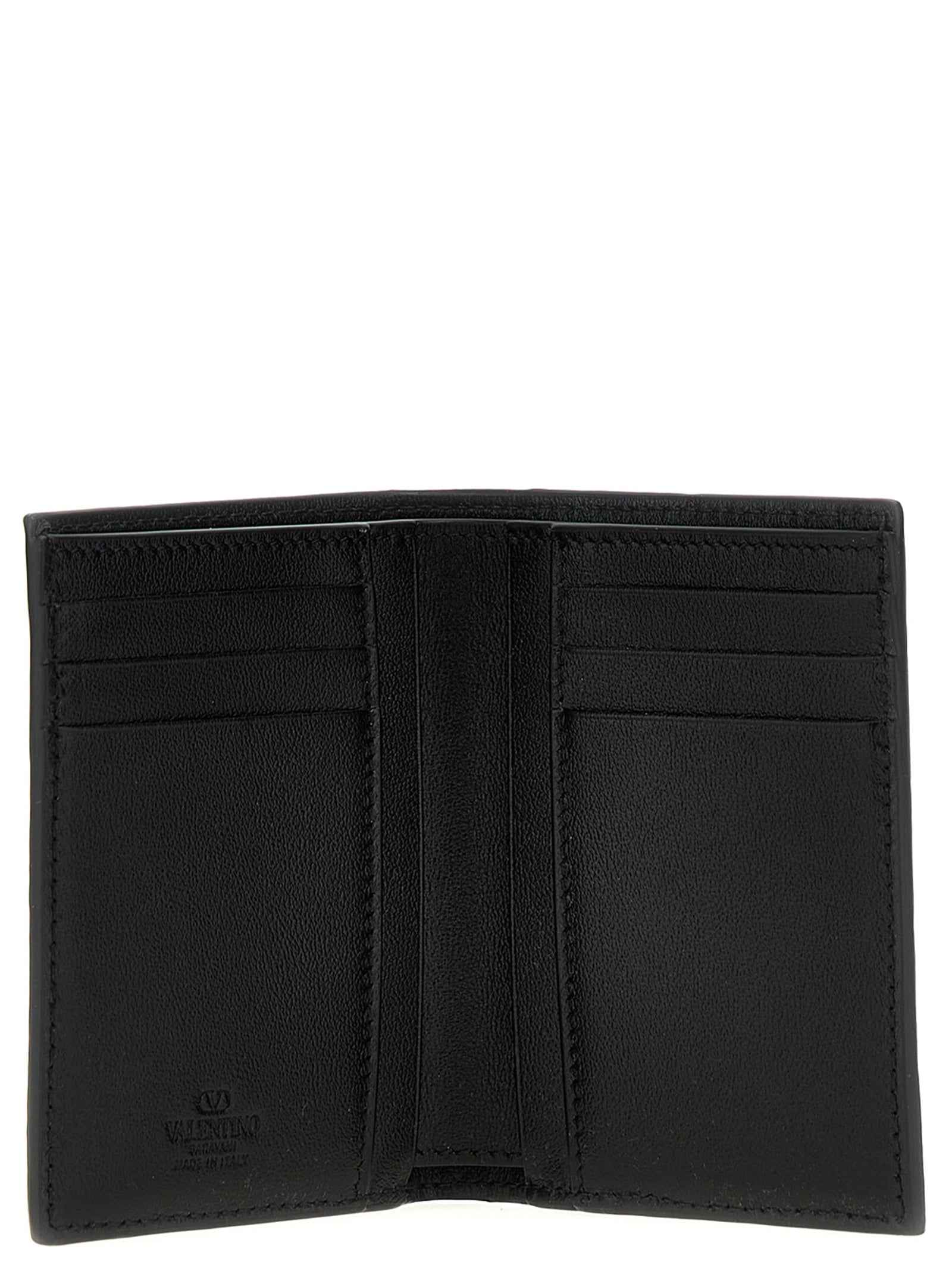 Valentino Garavani Black Ostrich Skin Cardholder