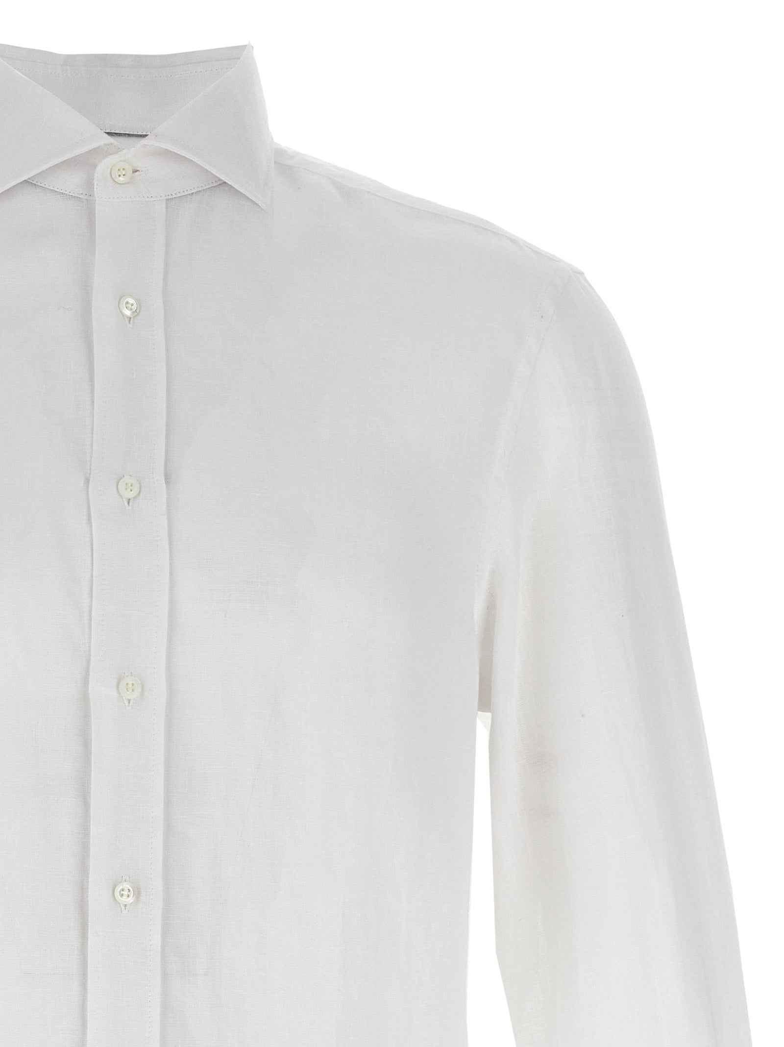 Brunello Cucinelli White Linen Blouse