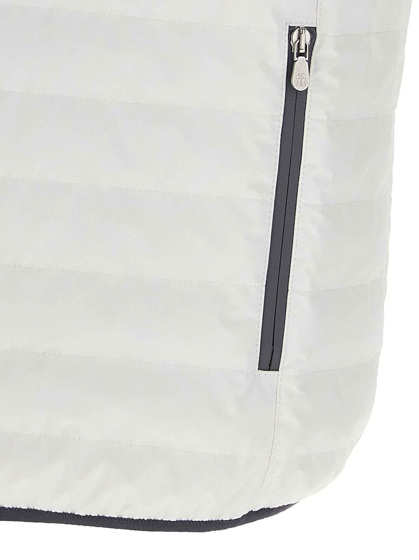 Brunello Cucinelli White Polyamide Sleeveless Jacket
