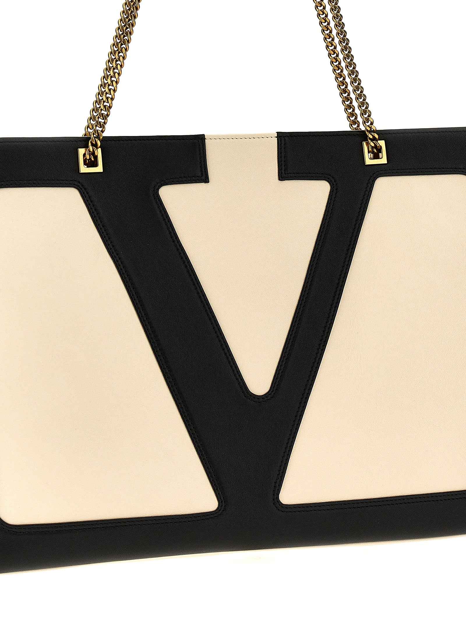 Valentino Garavani Bicolor Lamb Leather Tote Bag