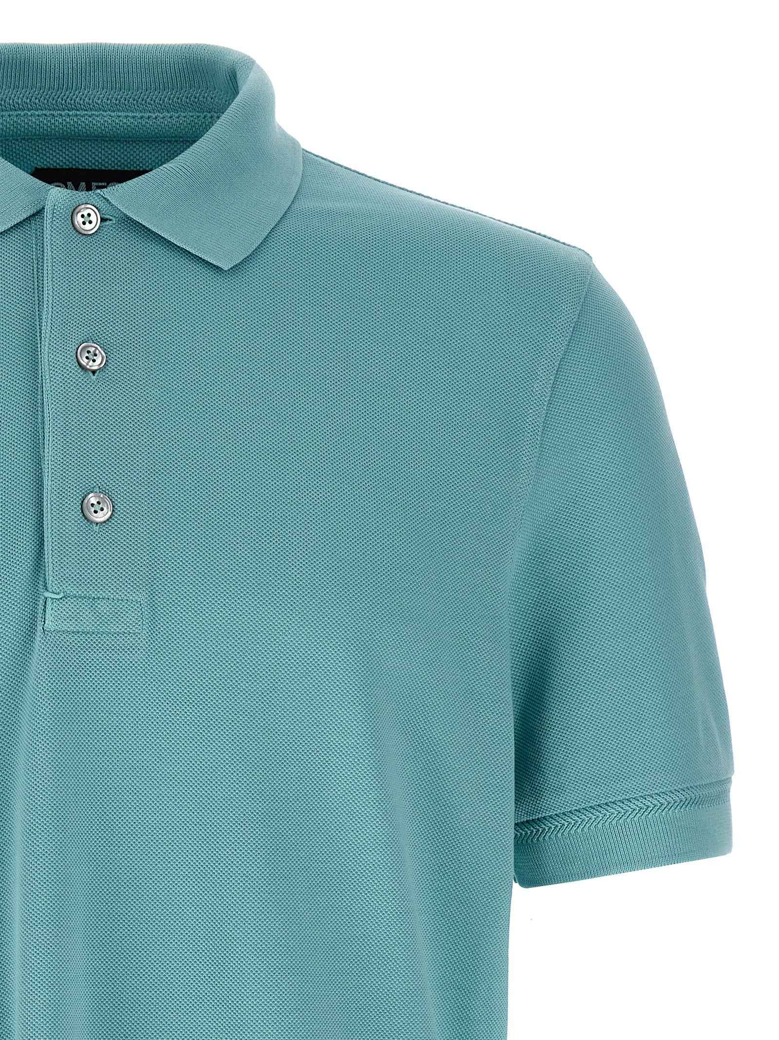 Tom Ford Blue Cotton Polo Shirt