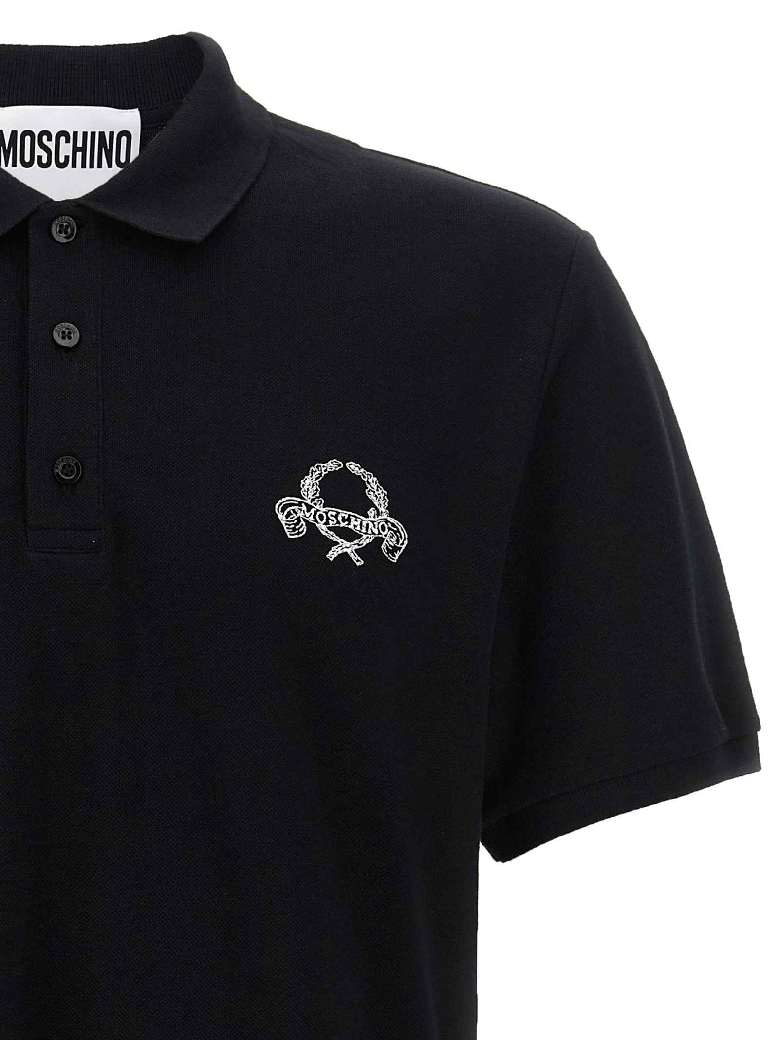 Moschino Black Cotton Polo Shirt