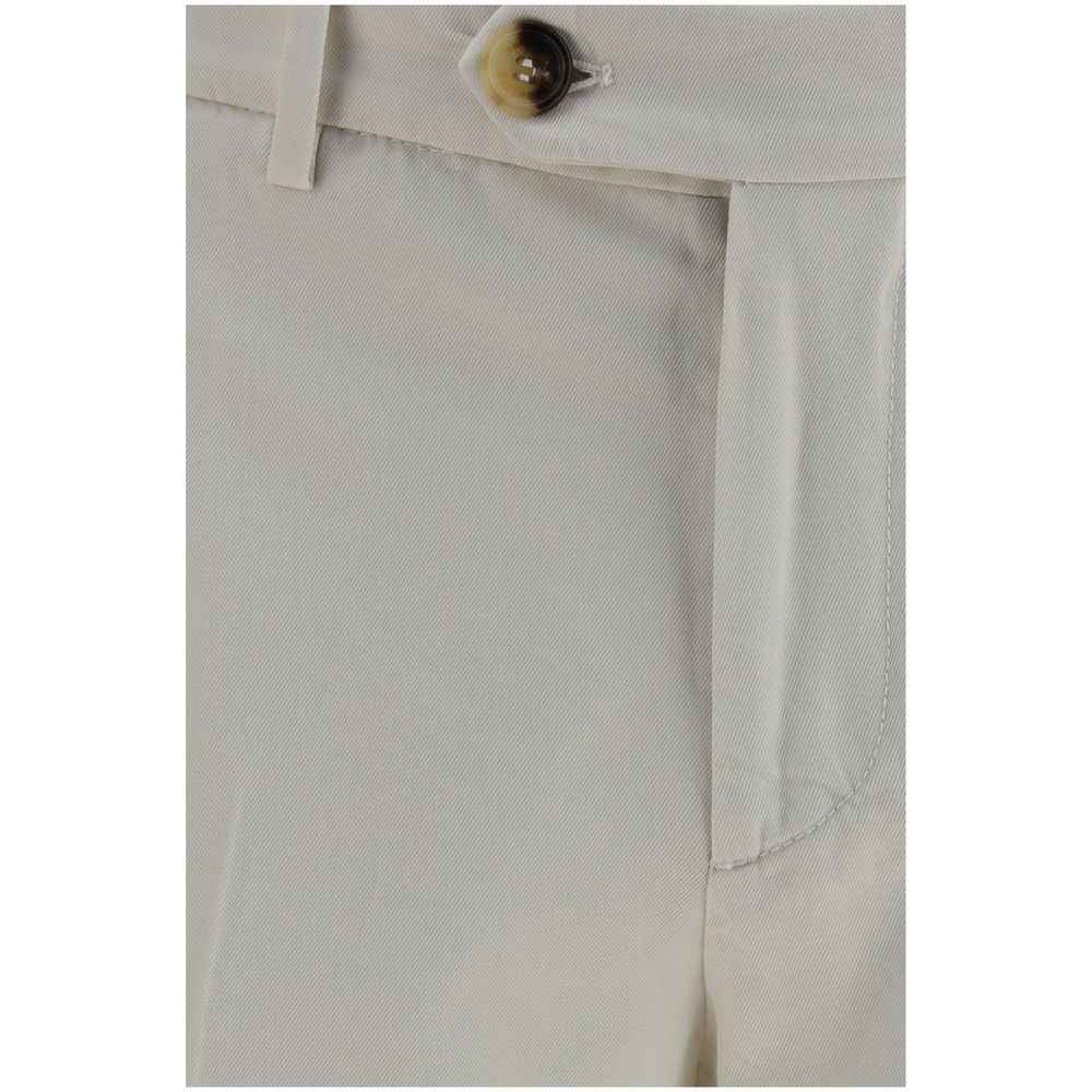 Brunello Cucinelli White Cotton Casual Pants