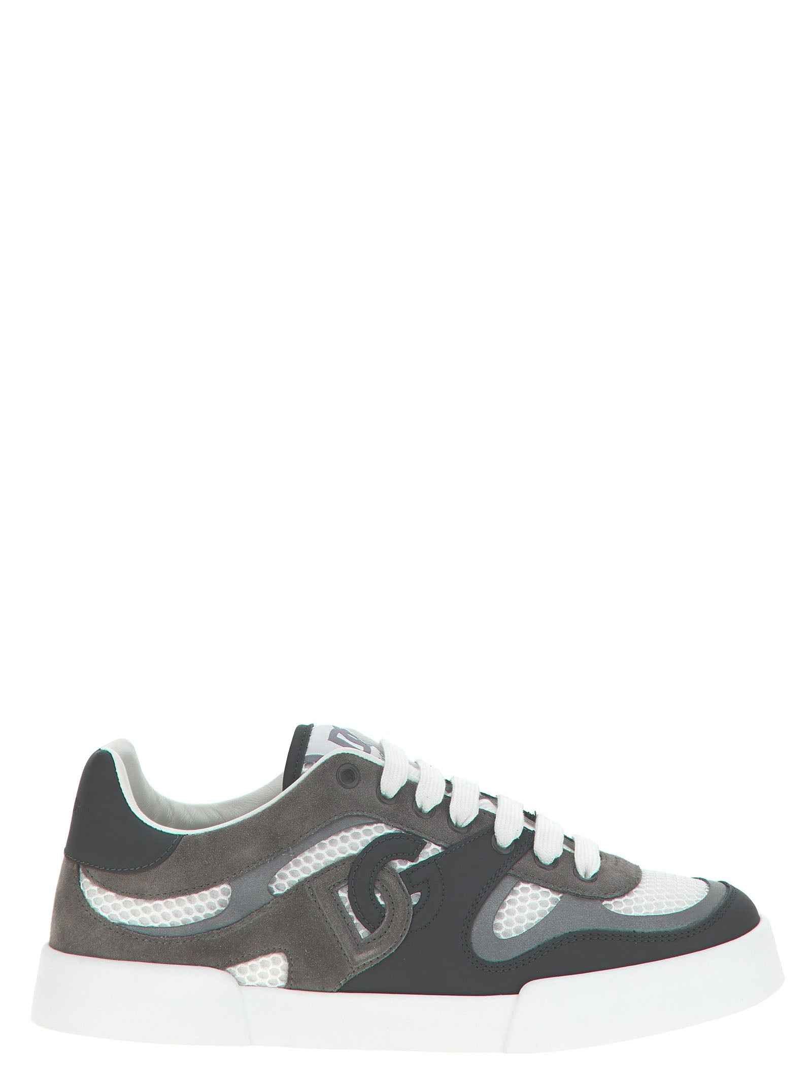 Dolce & Gabbana Gray Calfskin Athletic Sneakers
