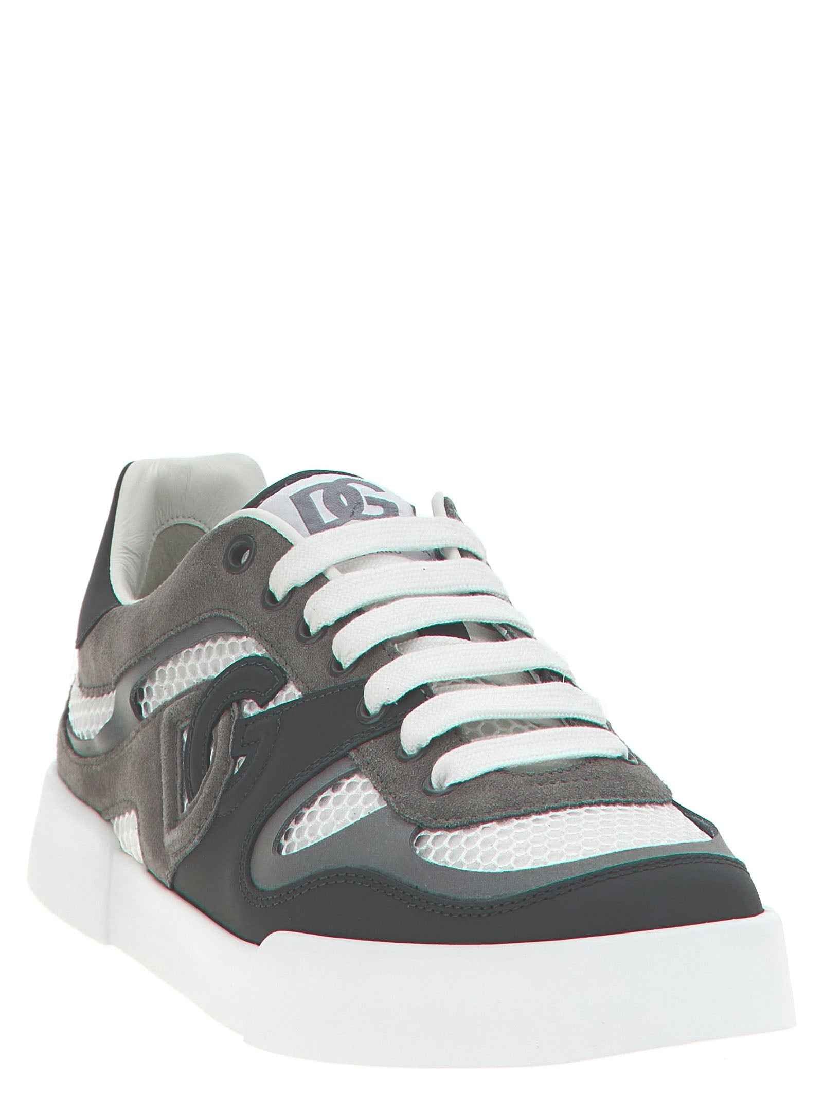 Dolce & Gabbana Gray Calfskin Athletic Sneakers