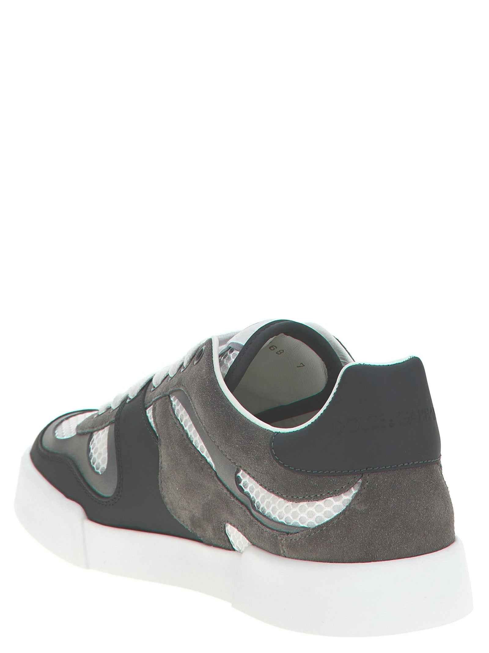 Dolce & Gabbana Gray Calfskin Athletic Sneakers