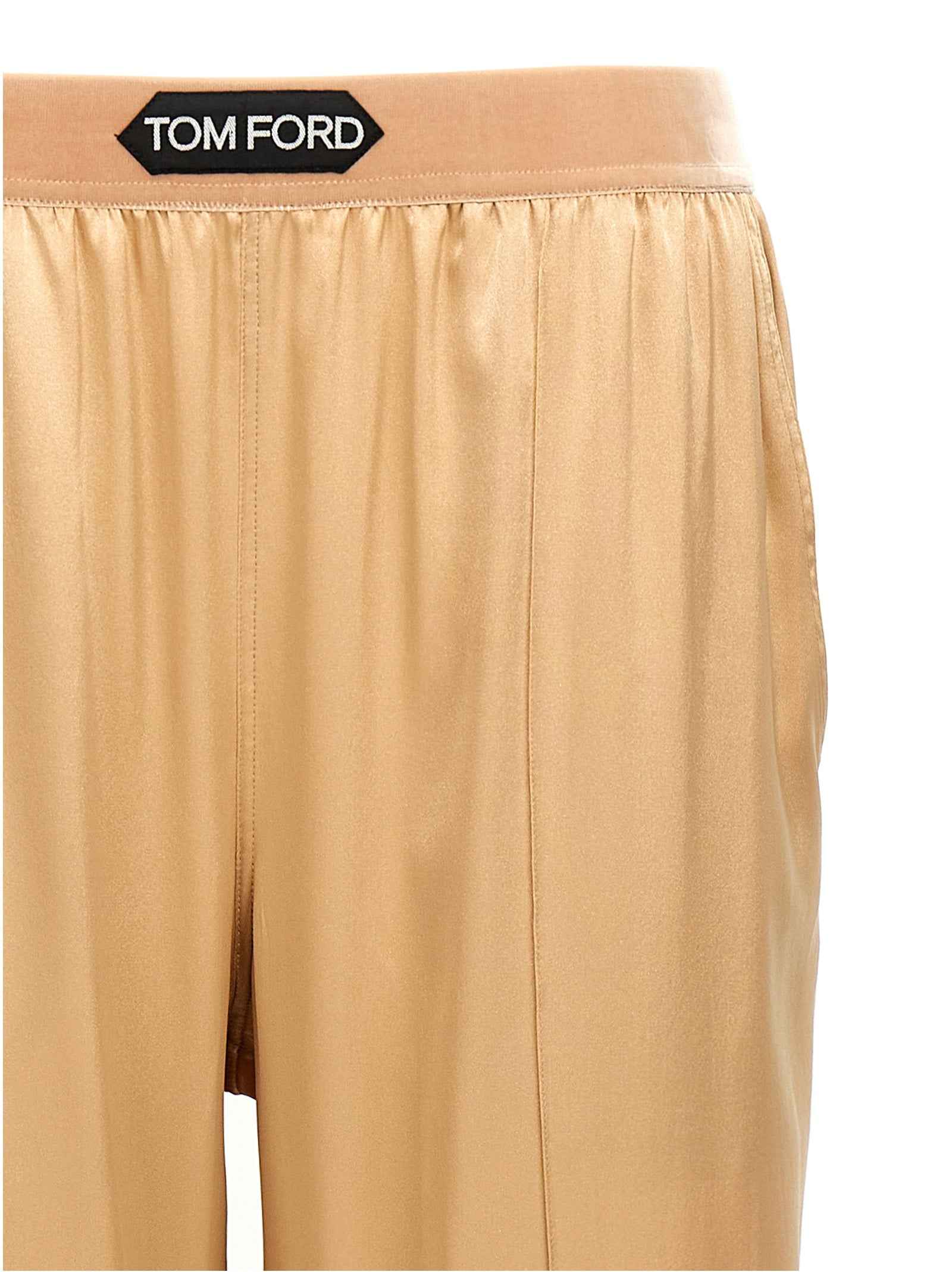 Tom Ford Beige Silk Casual Pants