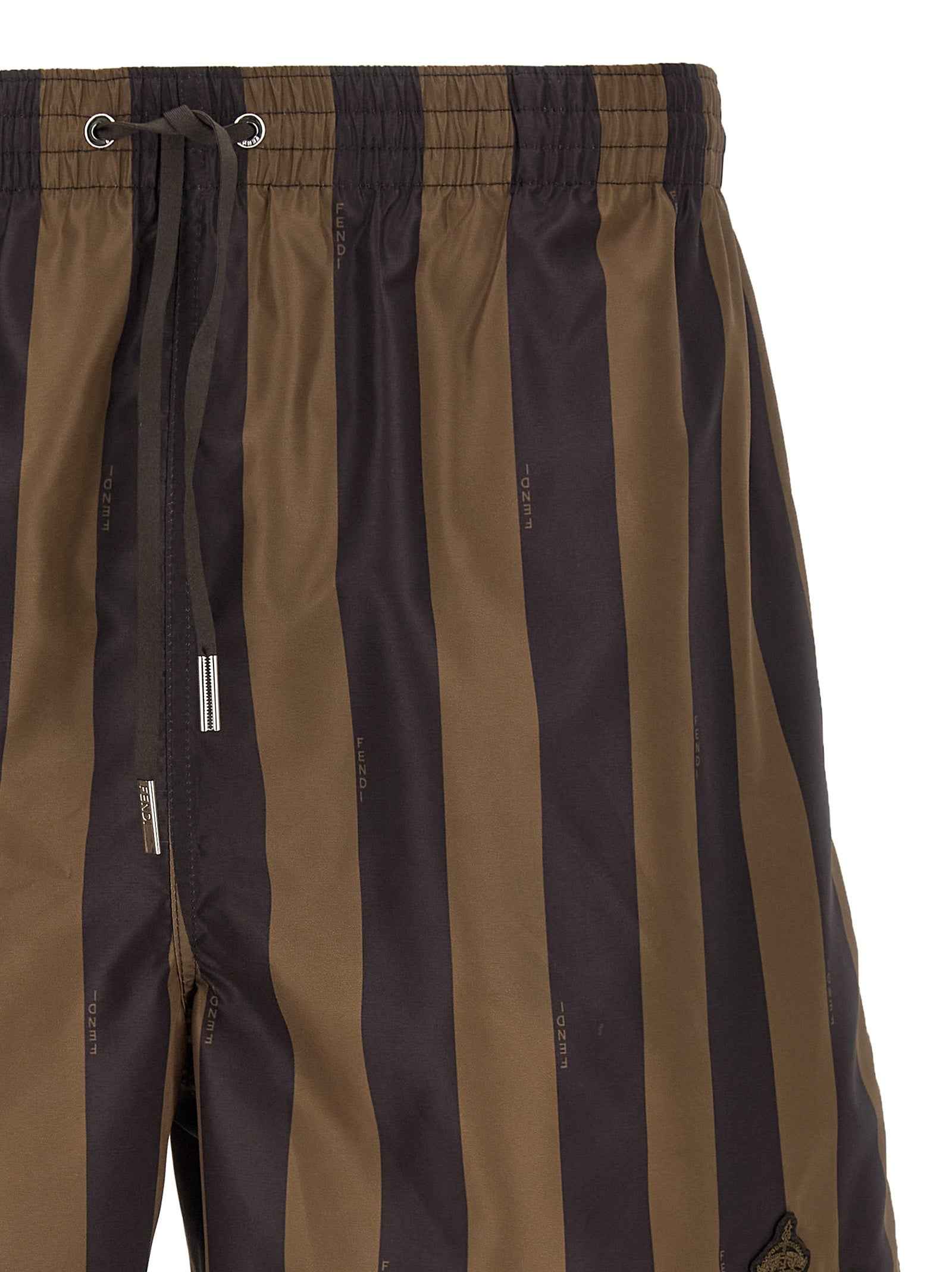 Fendi Brown Polyester Swim Shorts