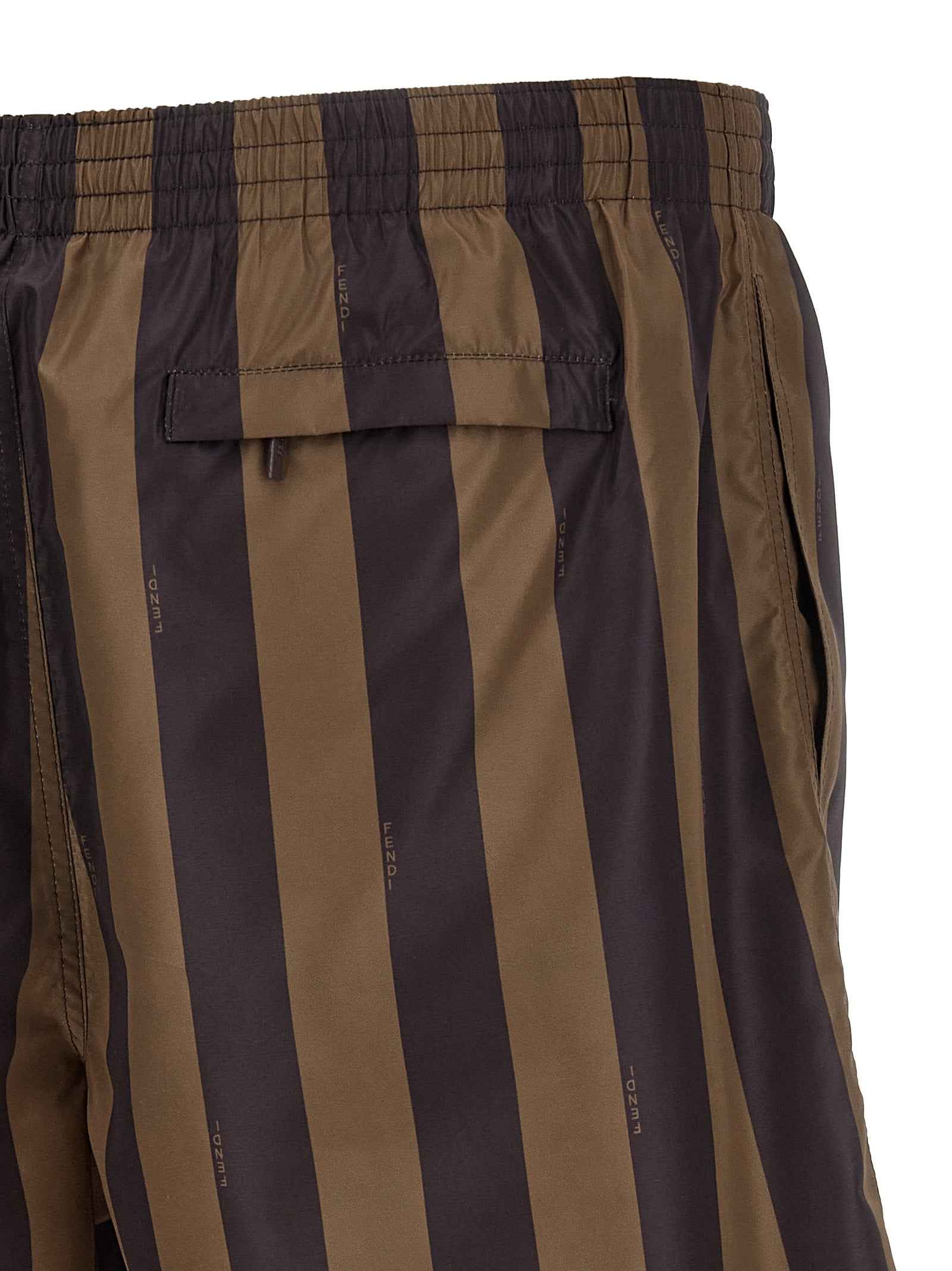 Fendi Brown Polyester Swim Shorts