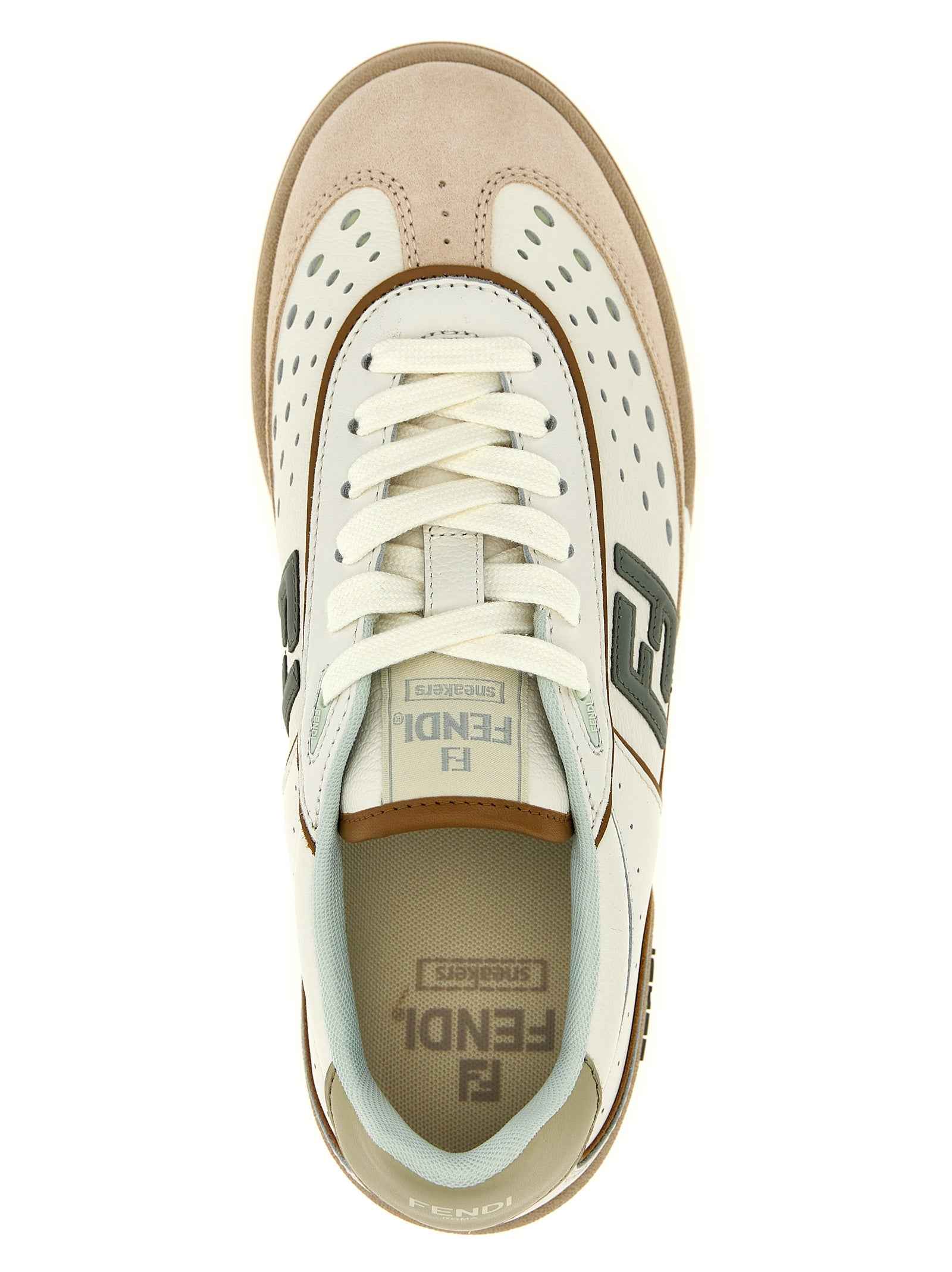 Fendi Beige Leather Sneakers