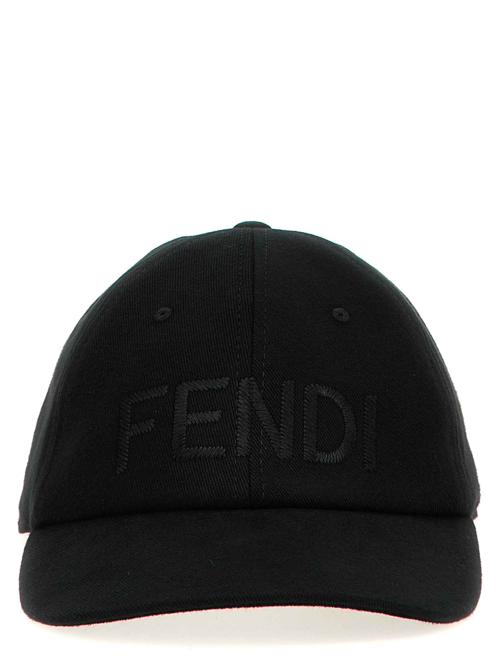 Fendi Black Cotton Cap (Baseball Hat)