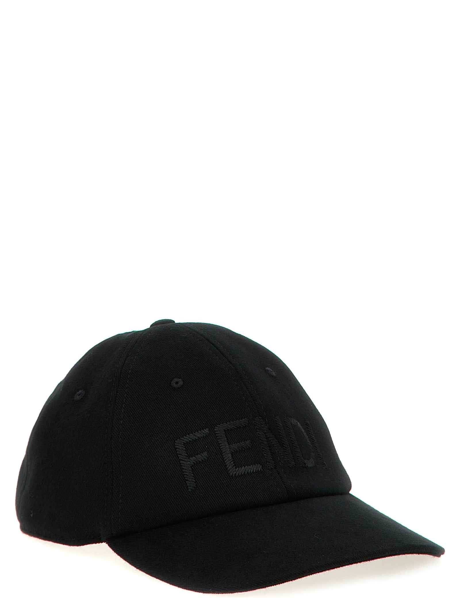 Fendi Black Cotton Cap (Baseball Hat)