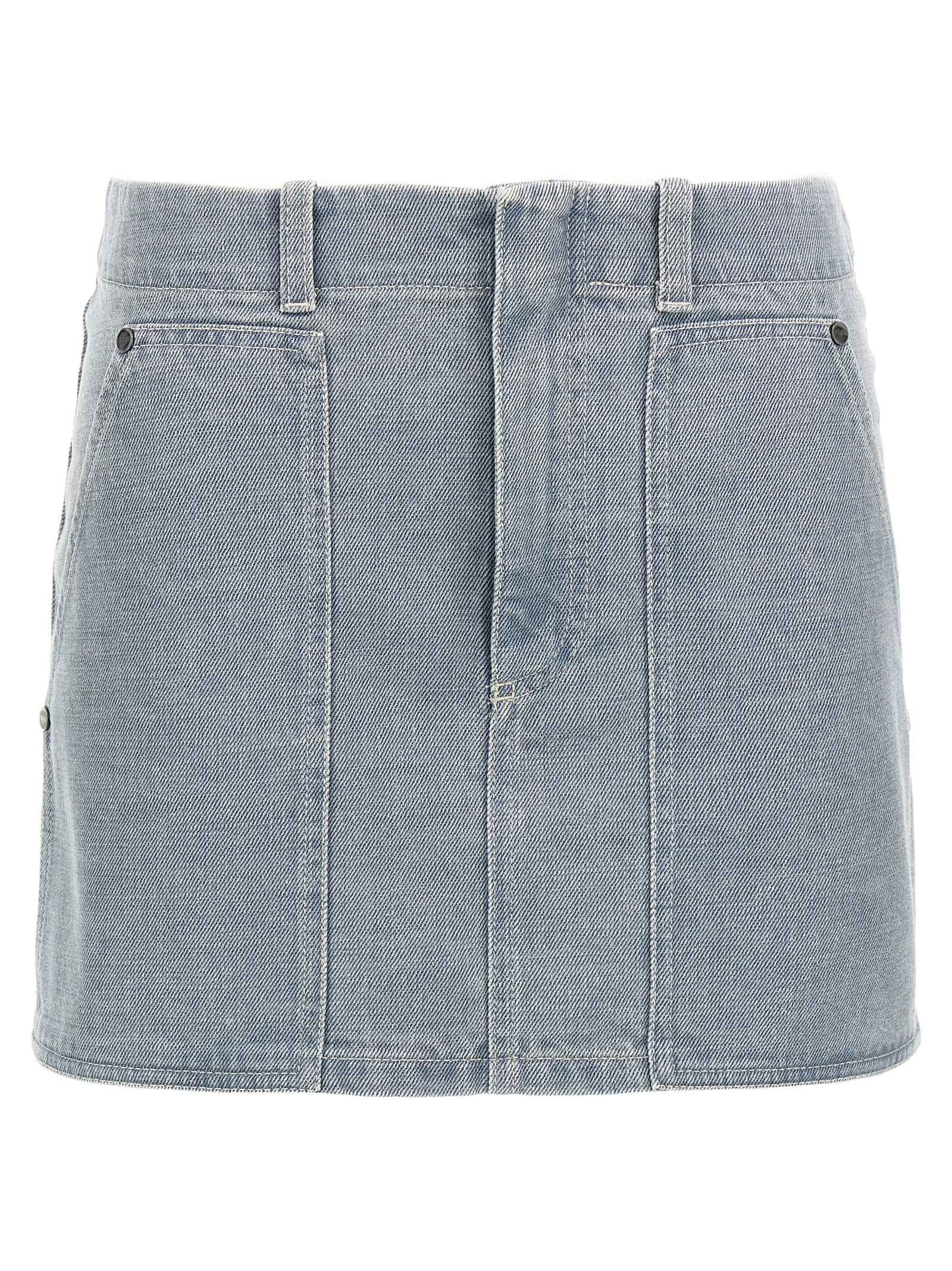Fendi Gray Cotton Long Skirt
