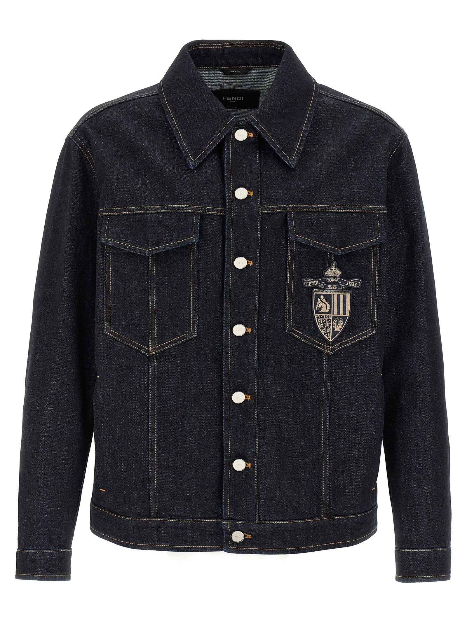 Fendi Blue Cotton Denim Jacket