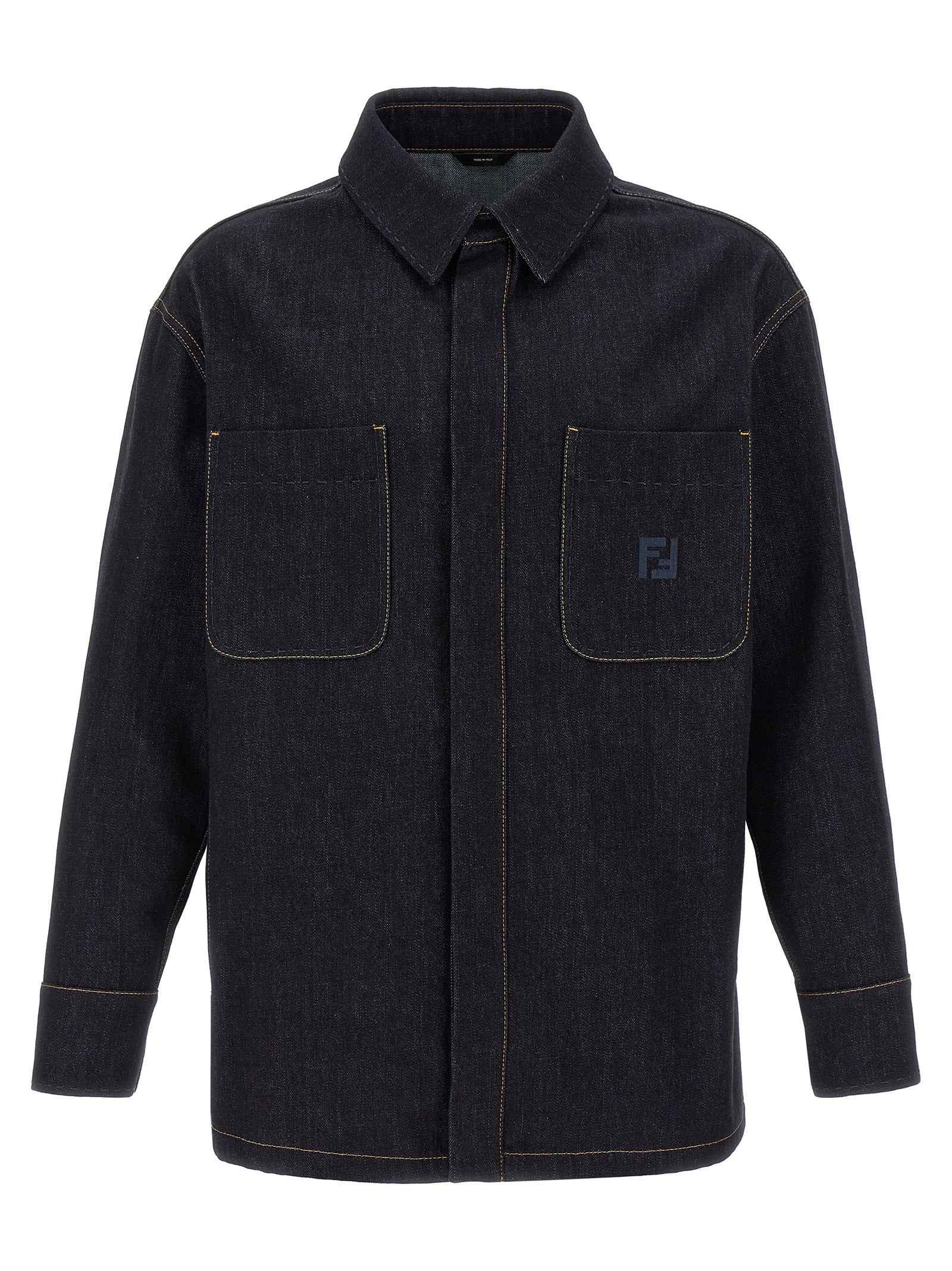 Fendi Blue Cotton Denim Jacket