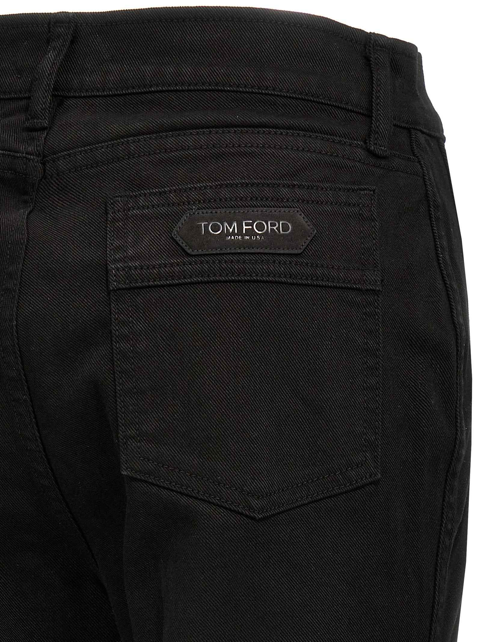 Tom Ford Black Cotton Flared Jeans