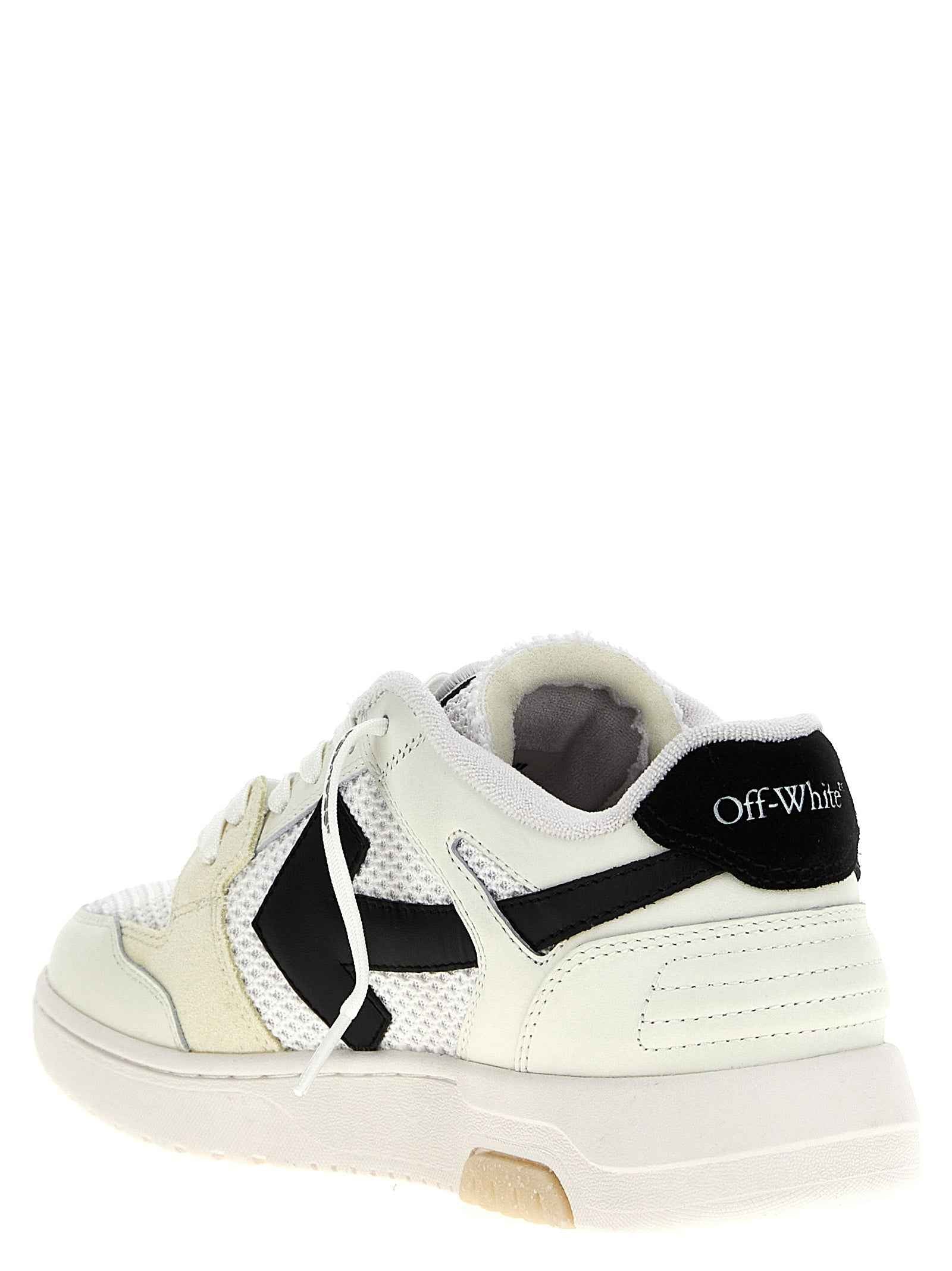 Off-White Bicolor Bovine Leather Athletic Sneakers