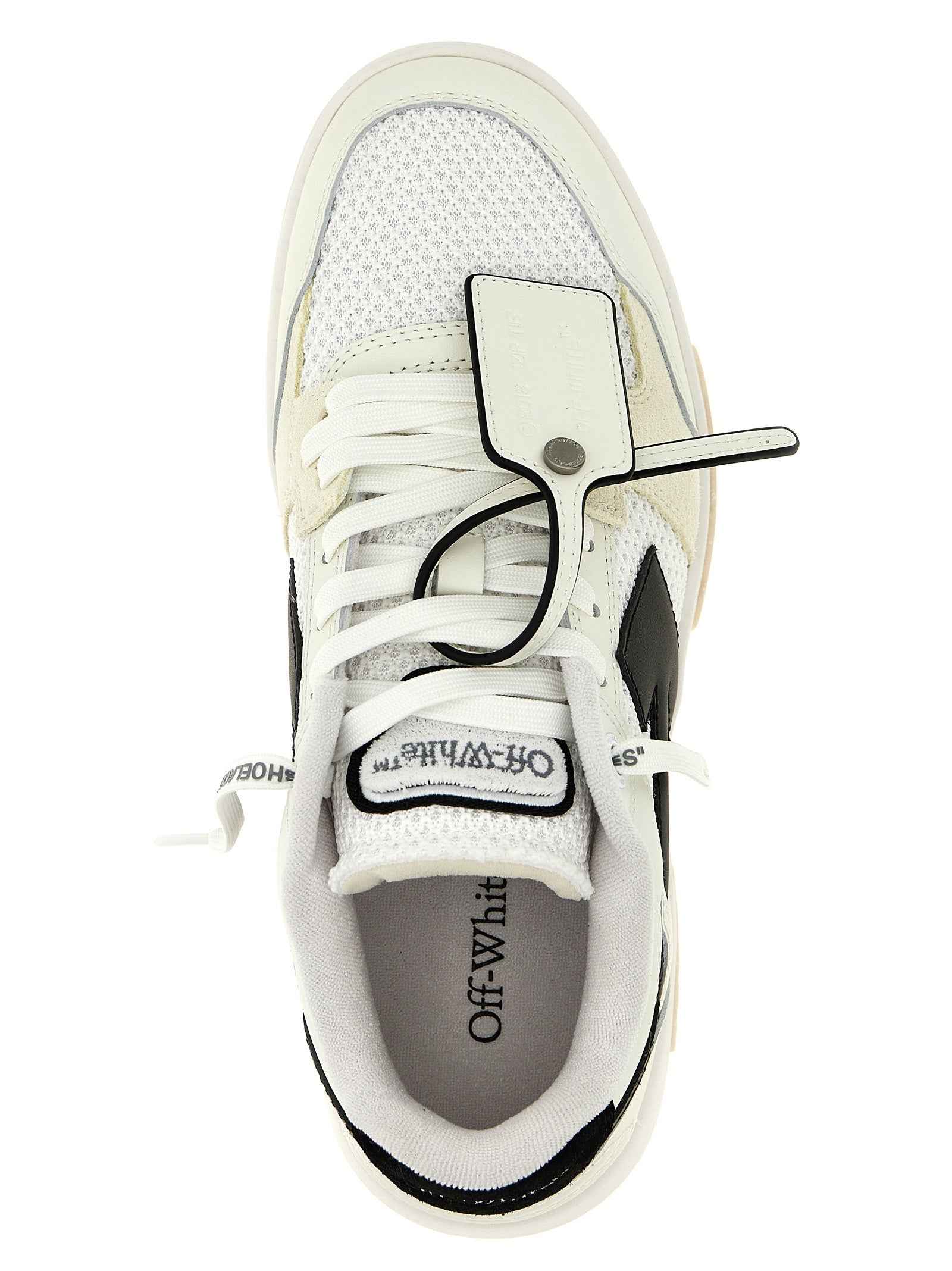 Off-White Bicolor Bovine Leather Athletic Sneakers