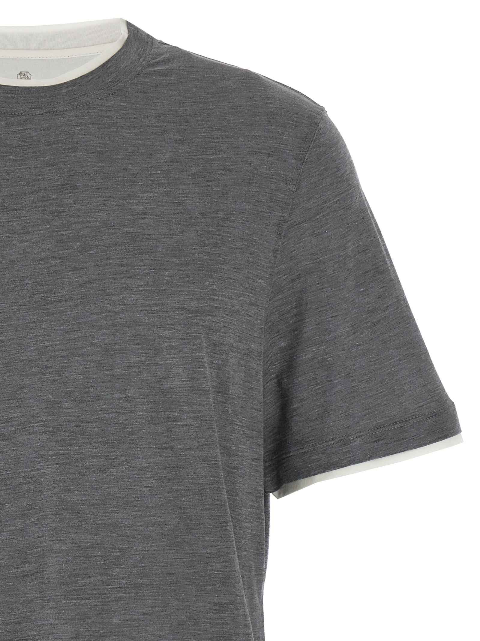 Brunello Cucinelli Gray Silk T-Shirt