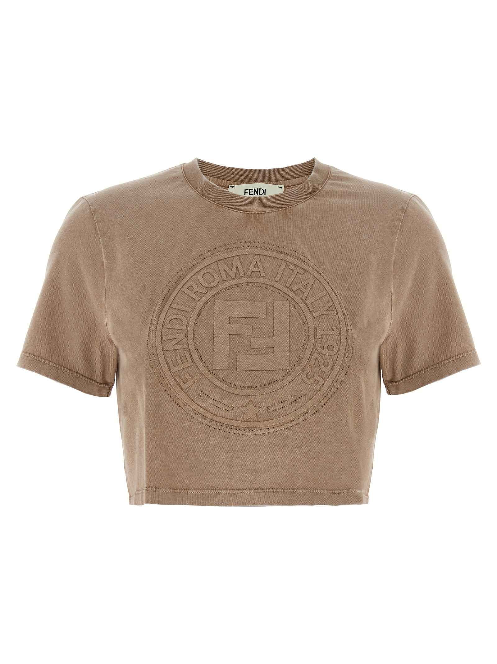 Fendi Brown Cotton T-Shirt