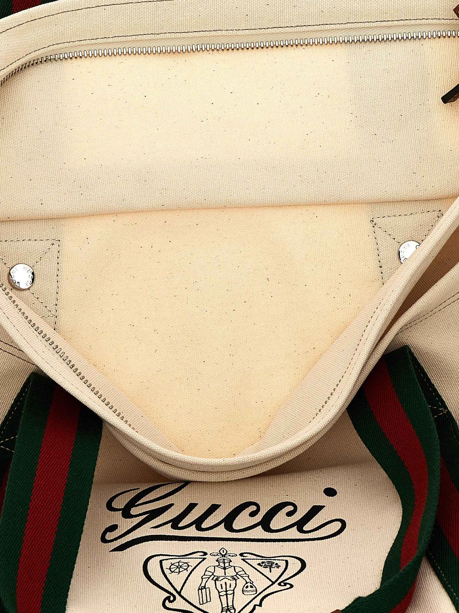 Gucci White Cotton Tote Bag
