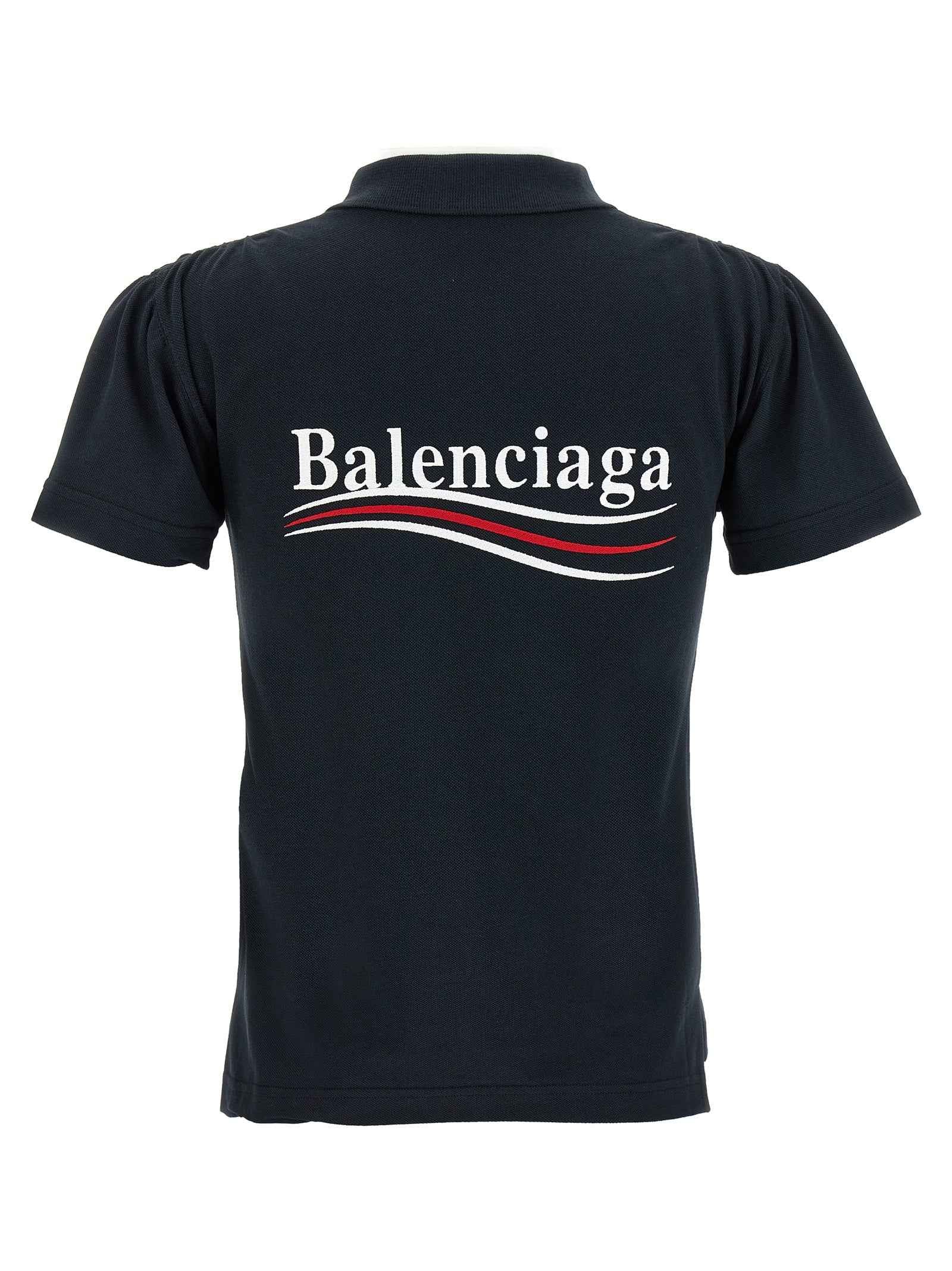 Balenciaga Blue Cotton Polo Shirt