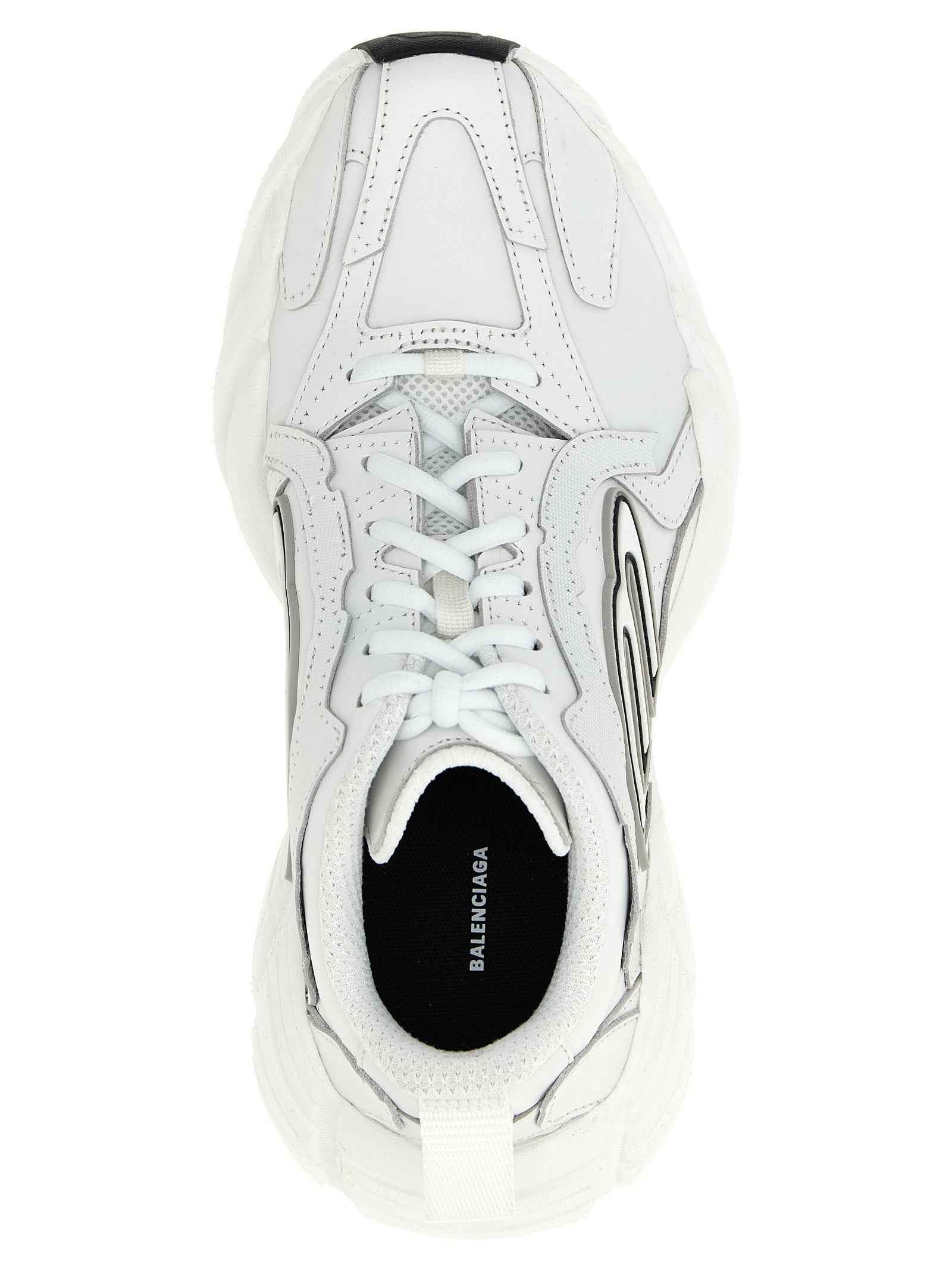 Balenciaga White Cowhide Athletic Sneakers