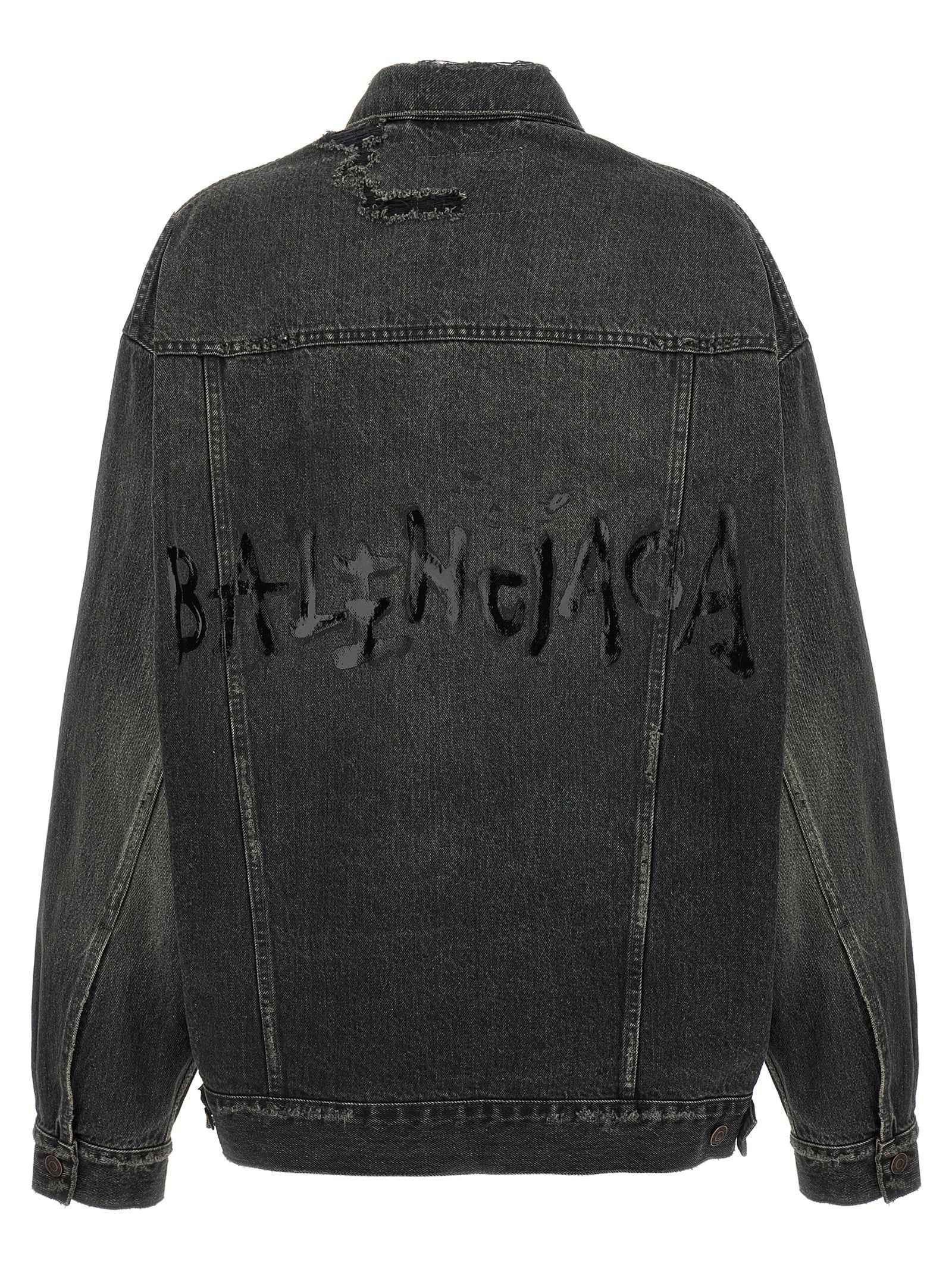 Balenciaga Gray Cotton Denim Jacket