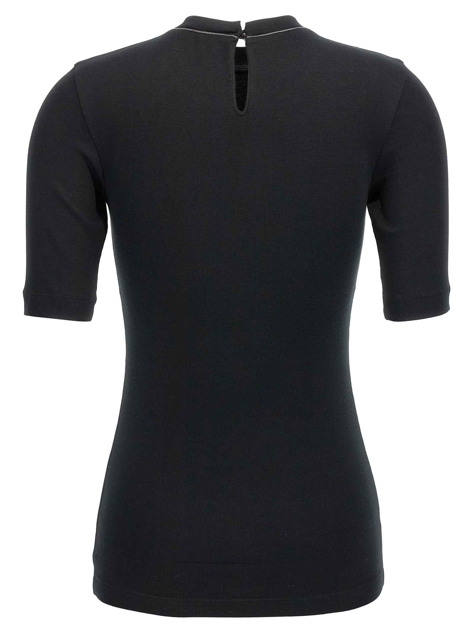 Brunello Cucinelli Black Cotton T-Shirt