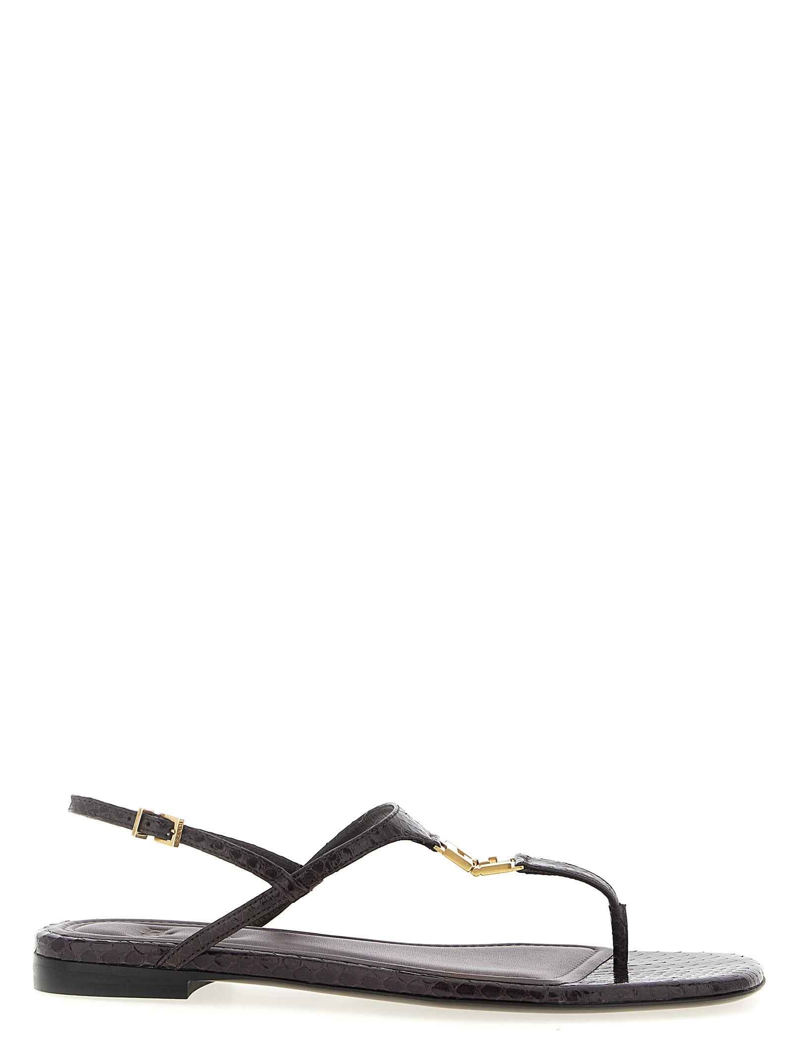 Fendi Purple Elastane Flat Sandals