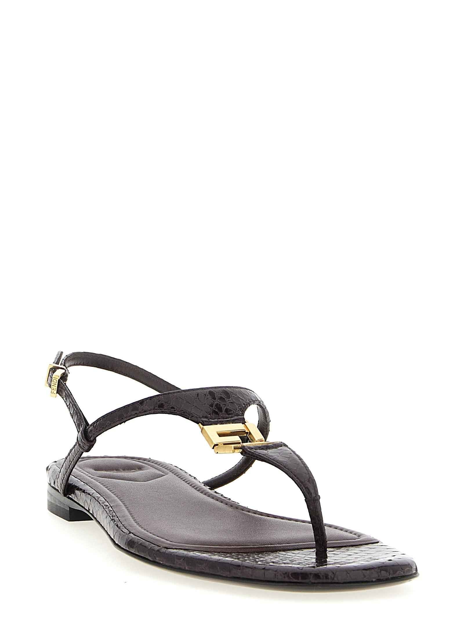 Fendi Purple Elastane Flat Sandals
