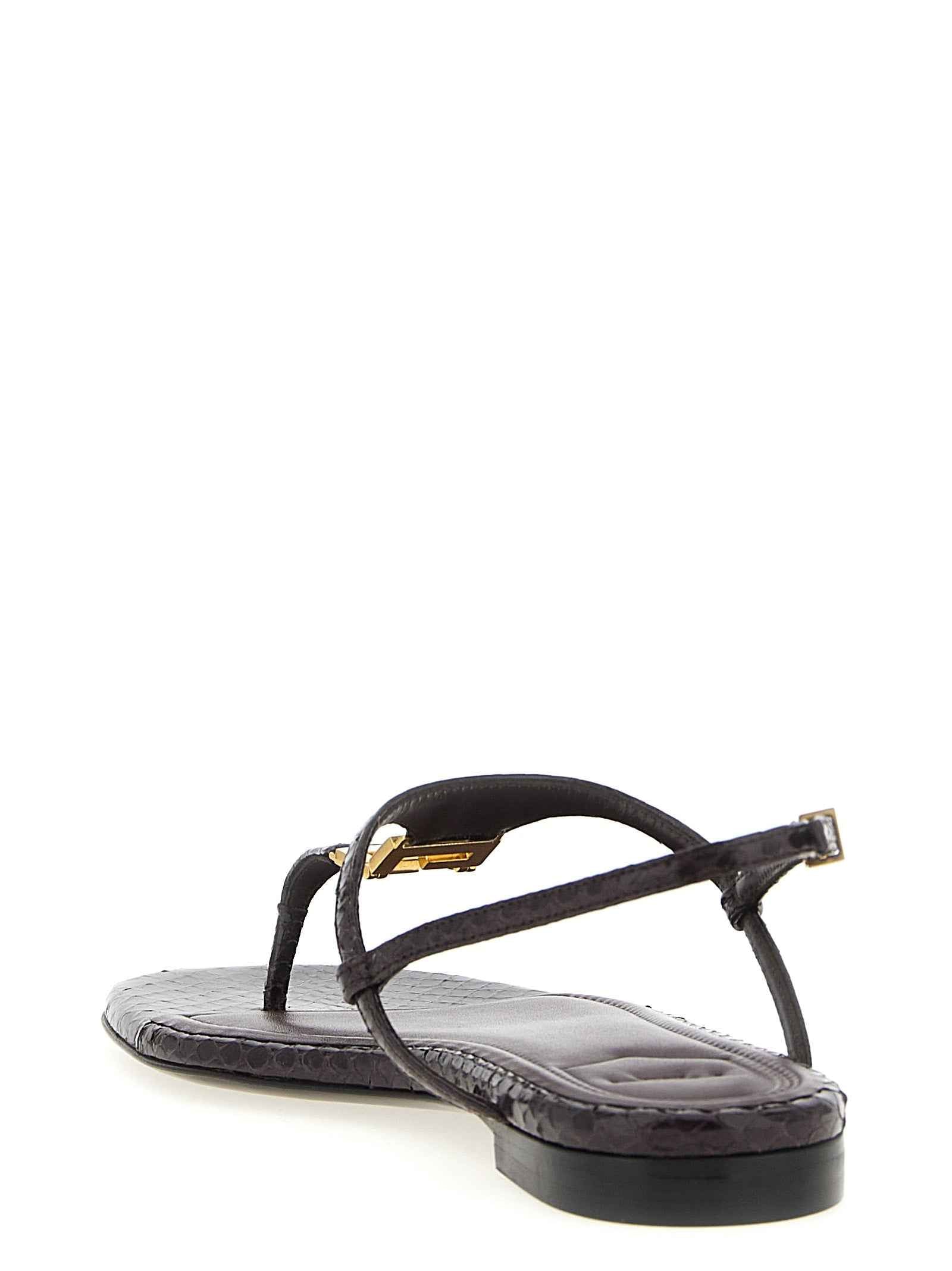Fendi Purple Elastane Flat Sandals