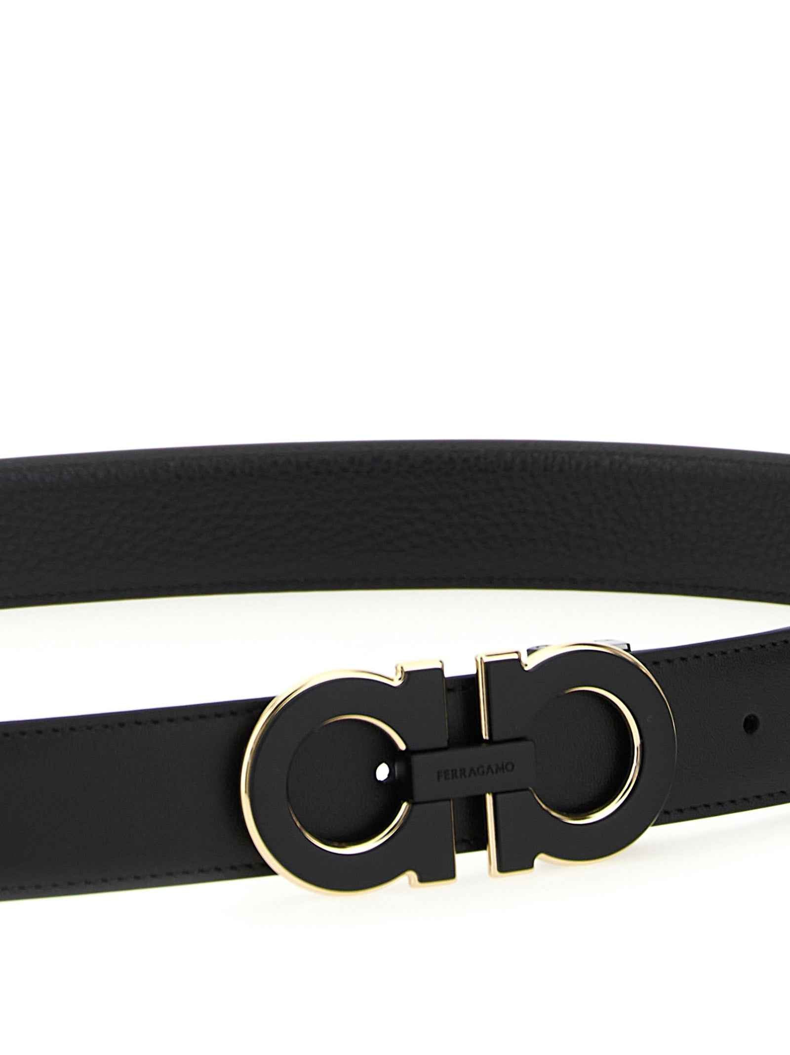 Ferragamo Black Calfskin Regular Belt