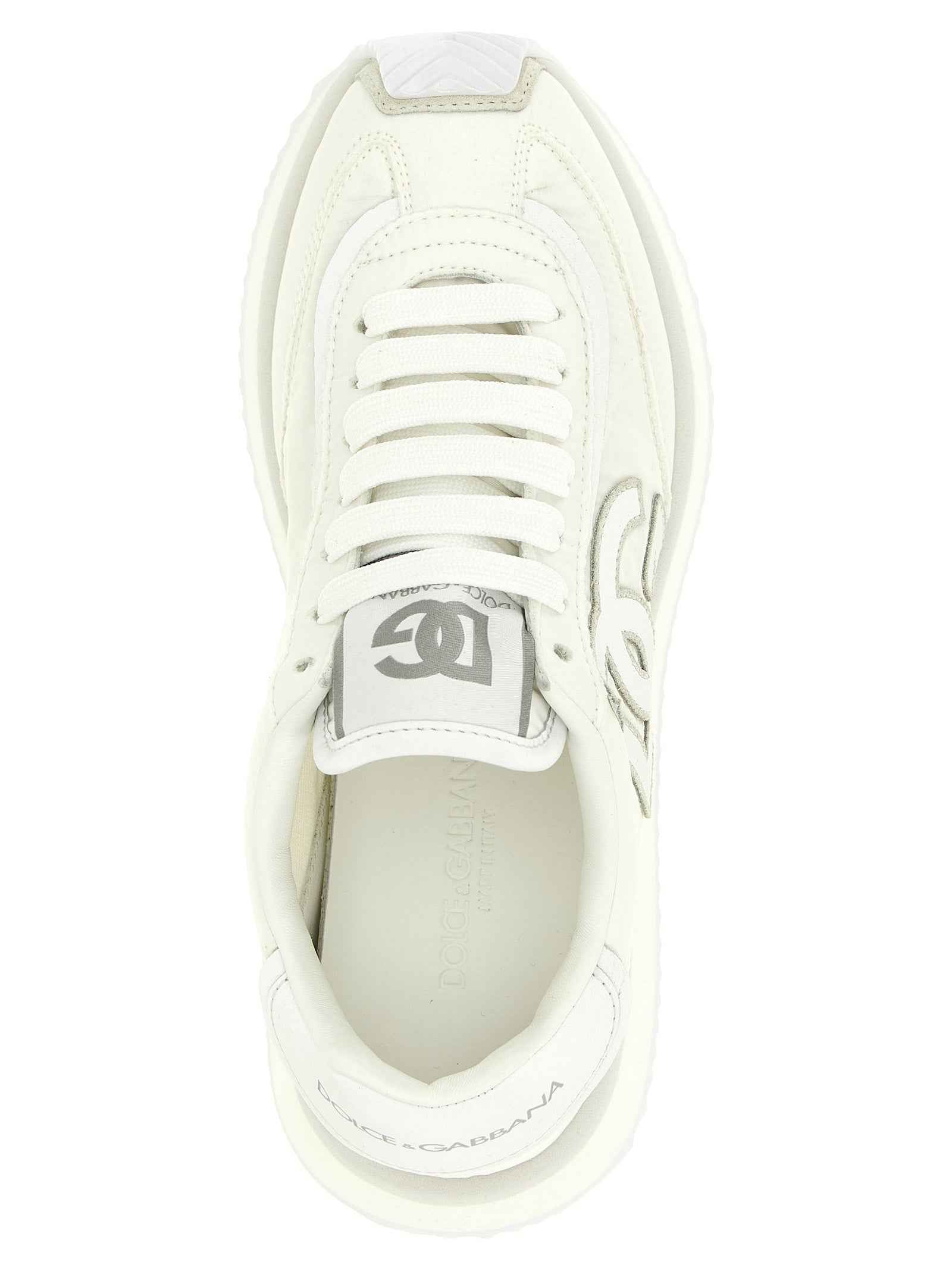 Dolce & Gabbana White Polyester Athletic Sneakers