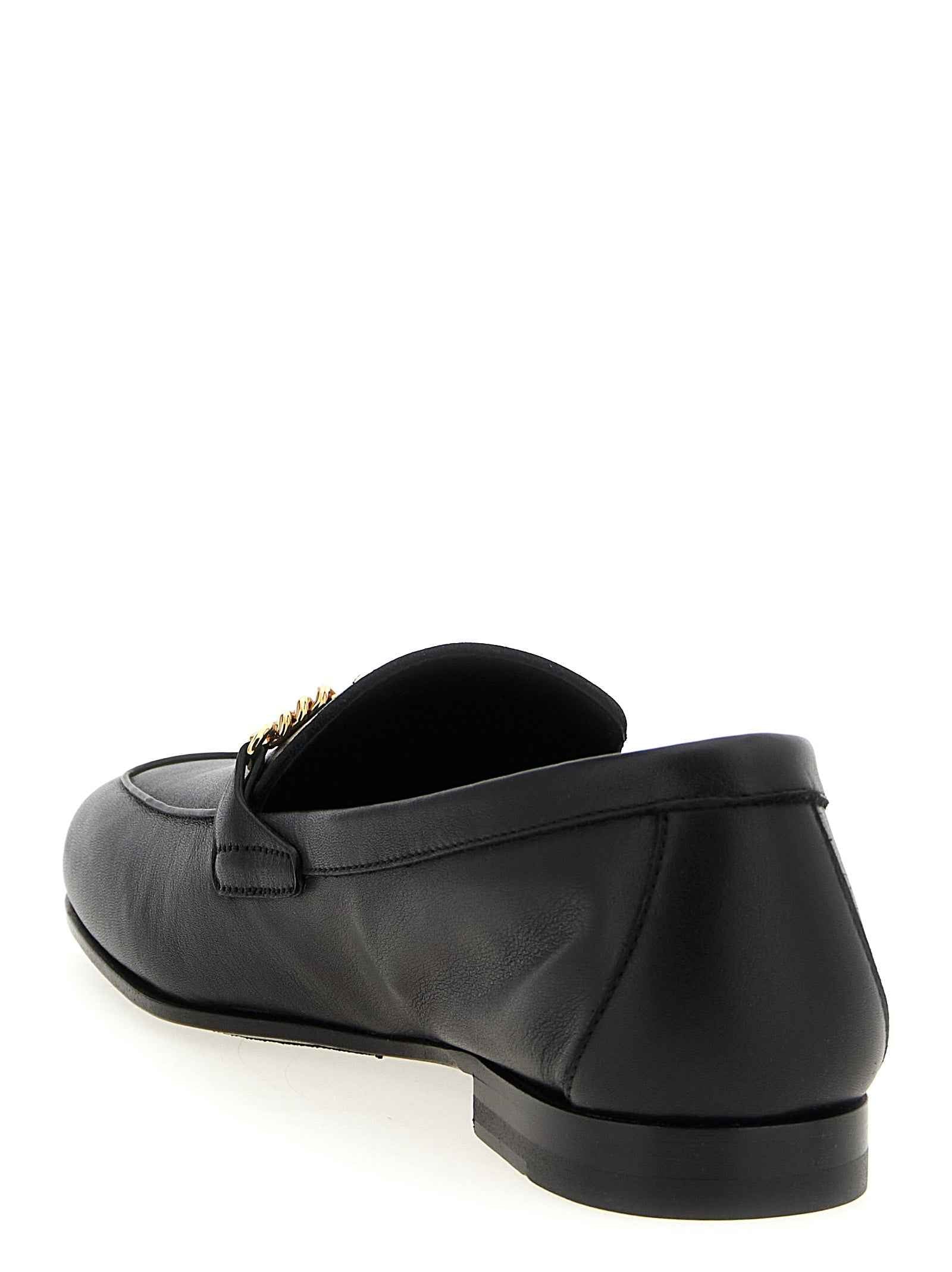 Versace Black Calfskin Slip-On Loafers