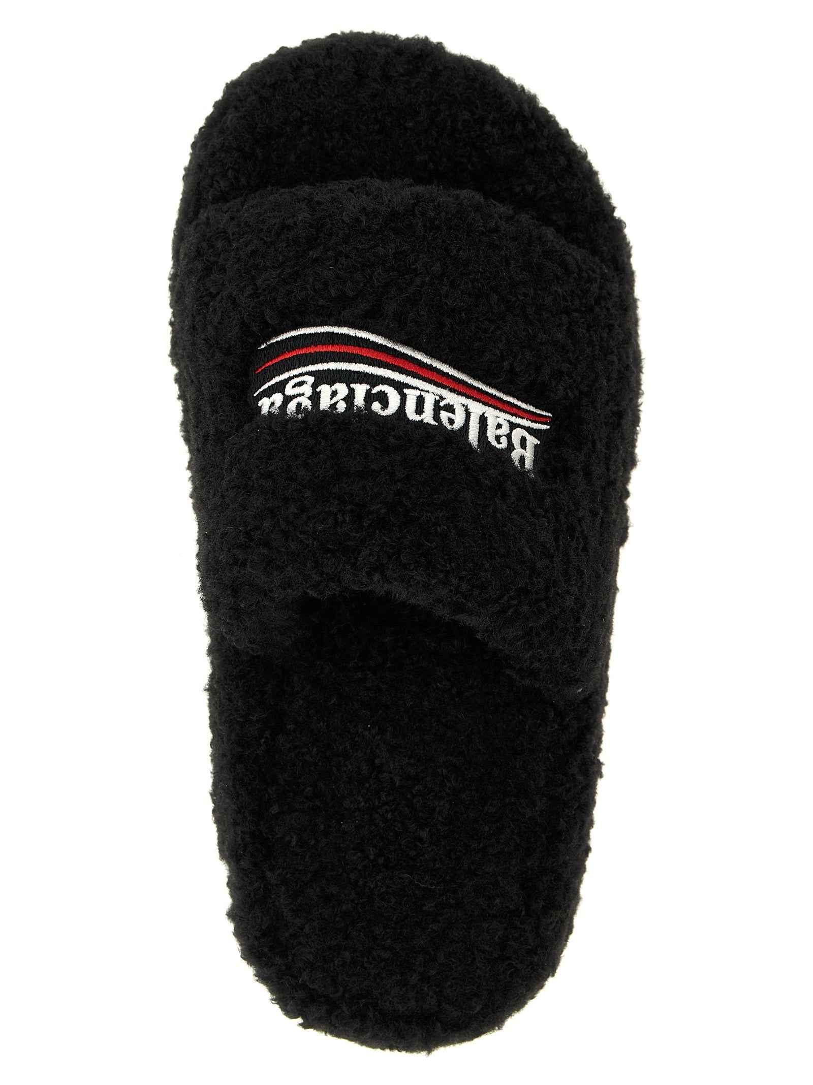 Balenciaga Black Polyester Slides
