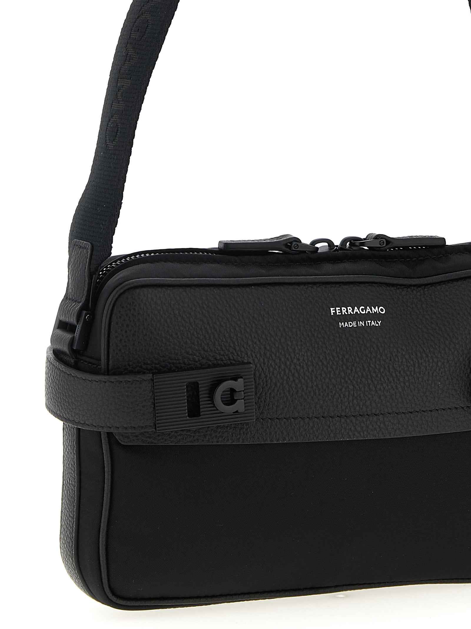 Ferragamo Black Fabric Crossbody Bag