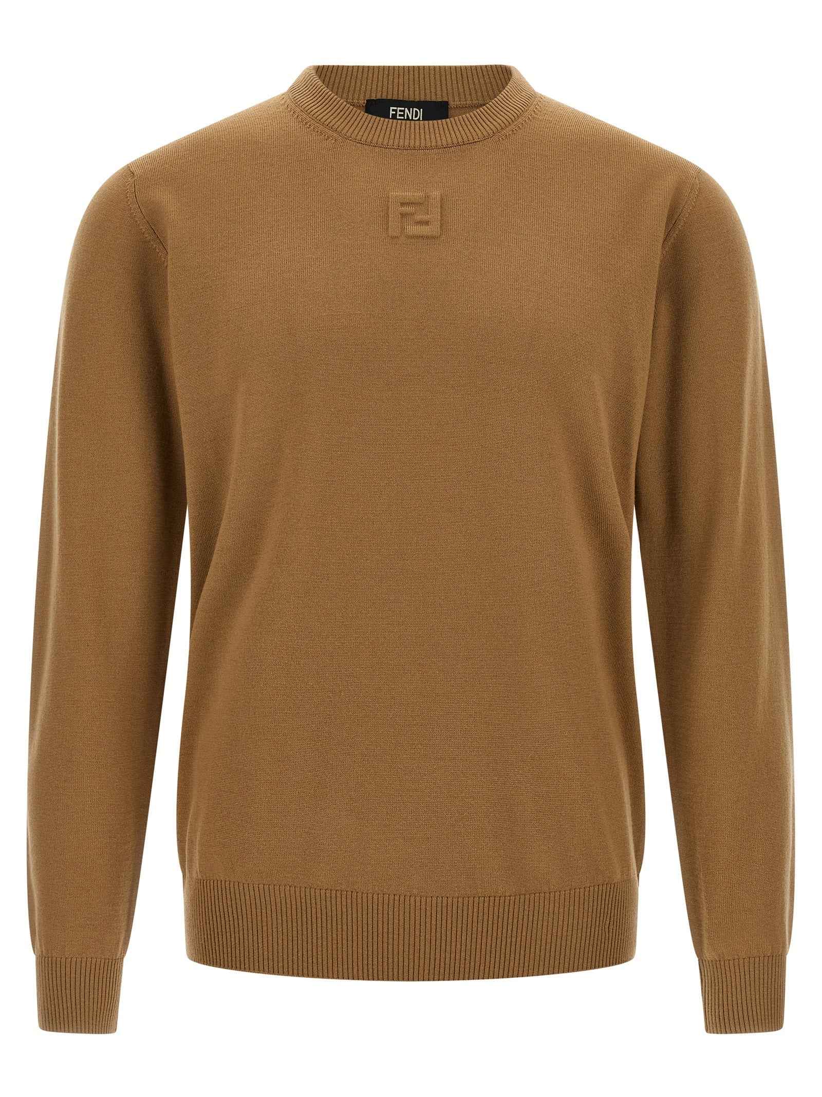Fendi Beige Virgin Wool Cardigan