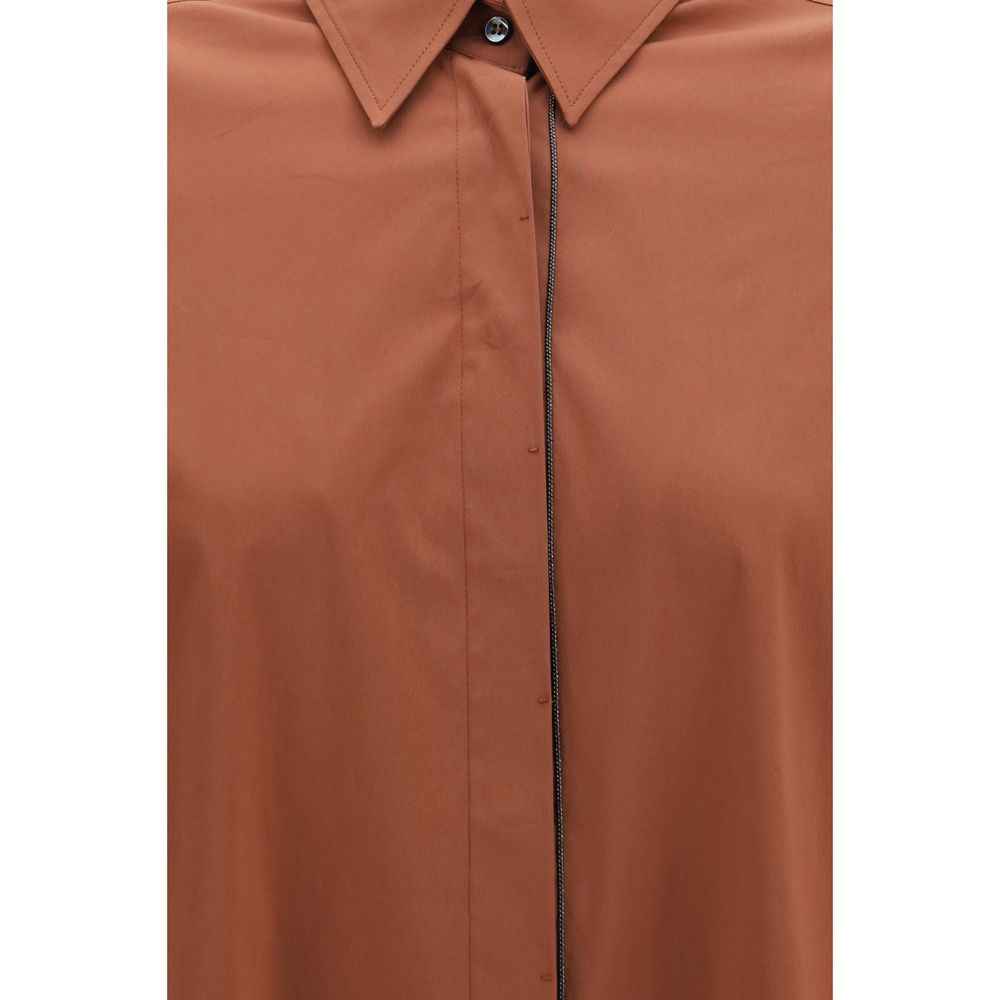 Brunello Cucinelli Brown Cotton Shirt