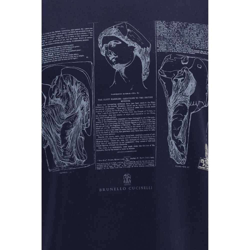 Brunello Cucinelli Blue Cotton T-Shirt