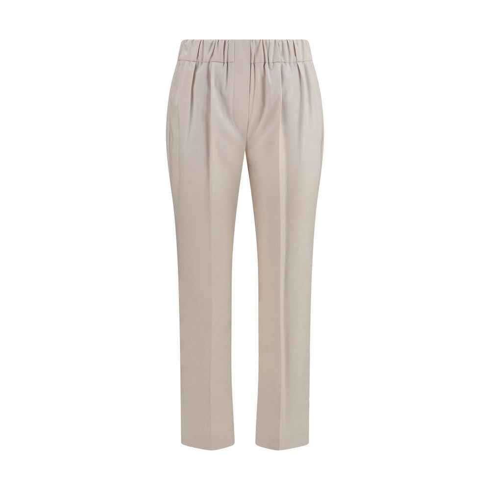 Brunello Cucinelli Beige Cotton Casual Pants