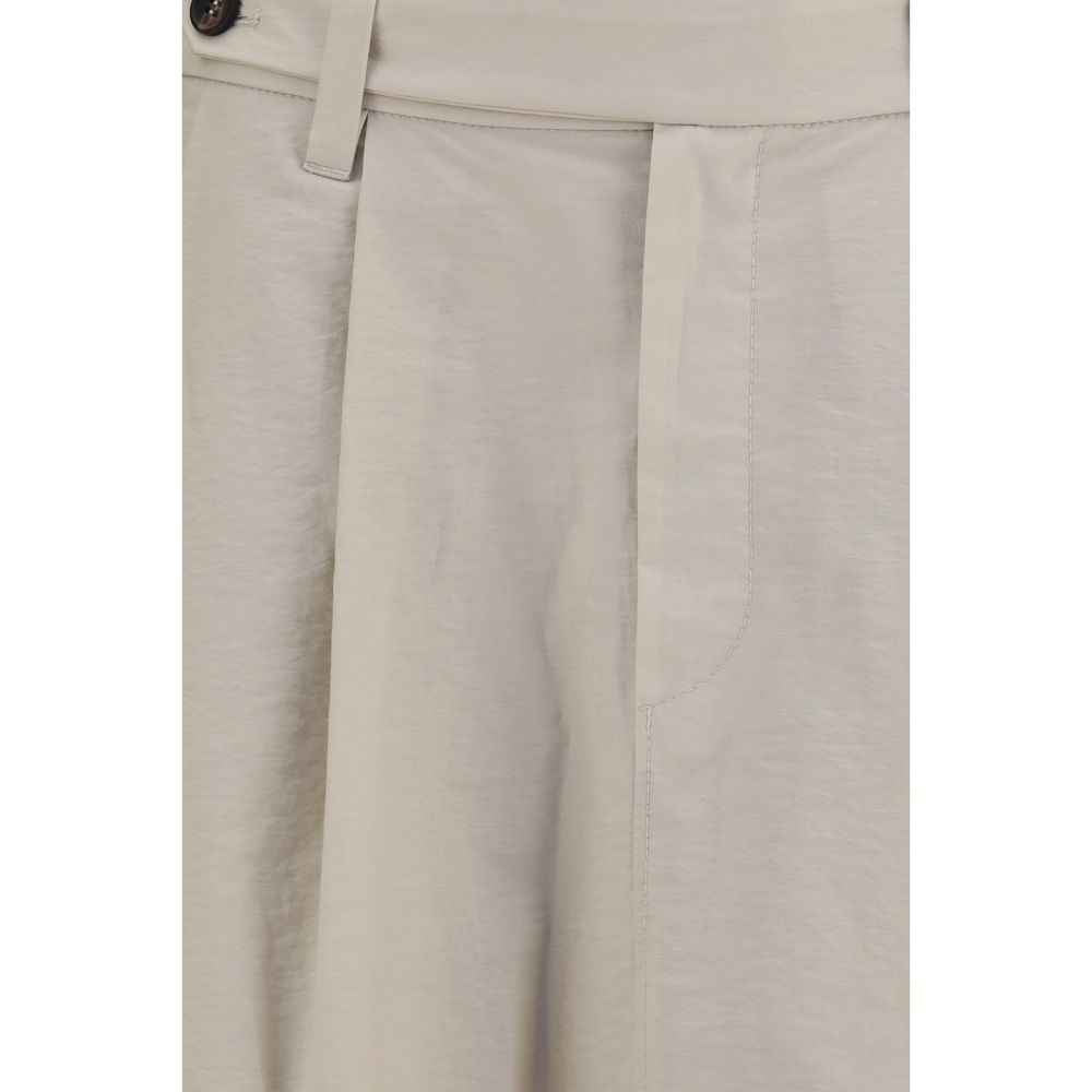 Brunello Cucinelli Beige Cotton Midi Skirt