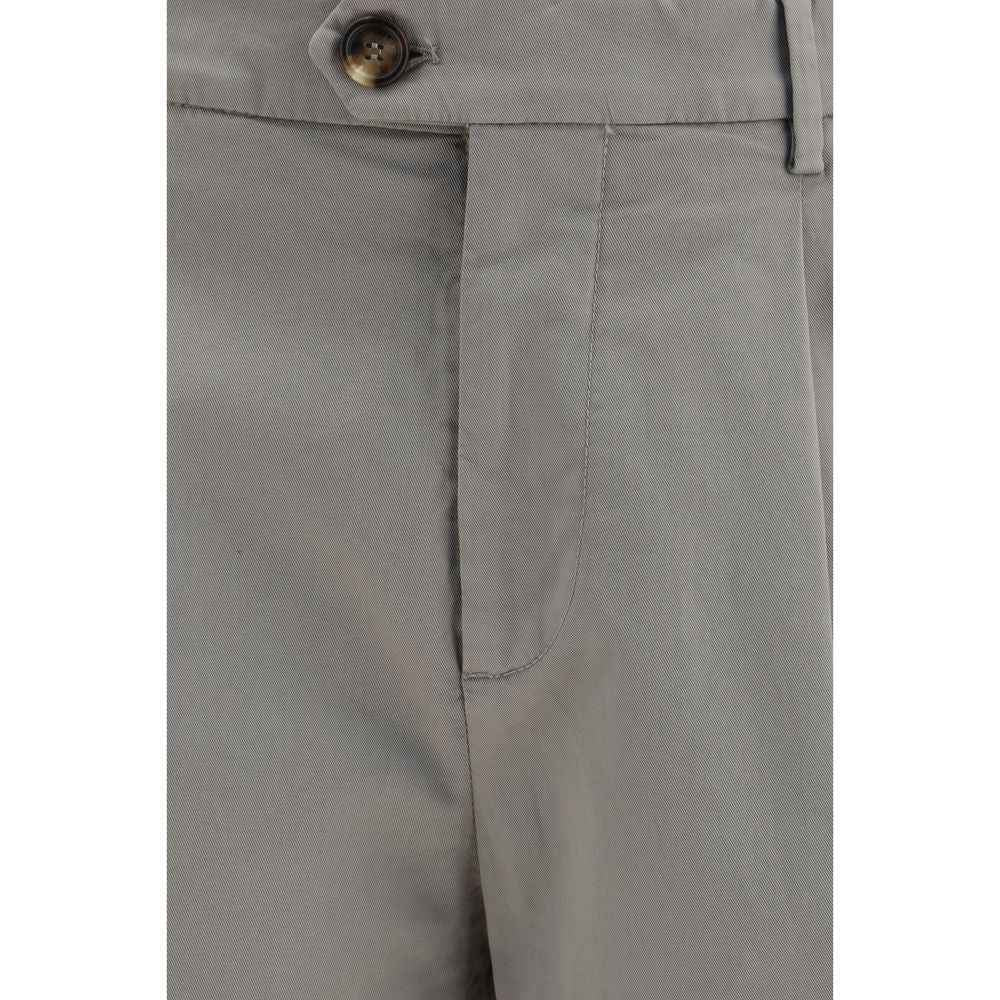 Brunello Cucinelli Bicolor Cotton Chino Pants