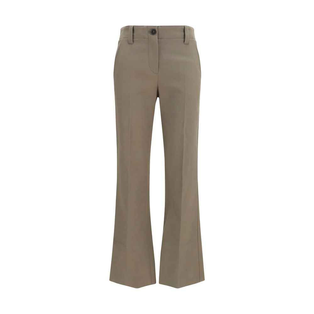 Brunello Cucinelli Brown Cotton Flared Pants