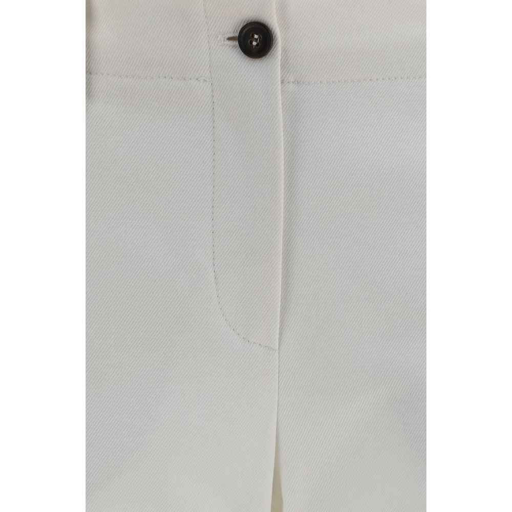 Brunello Cucinelli White Cotton Flared Pants