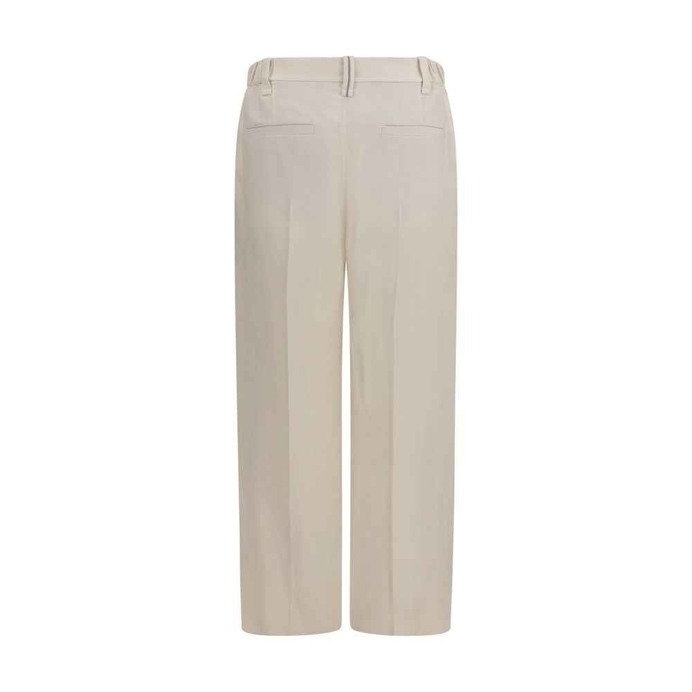 Brunello Cucinelli Beige Viscose Casual Pants